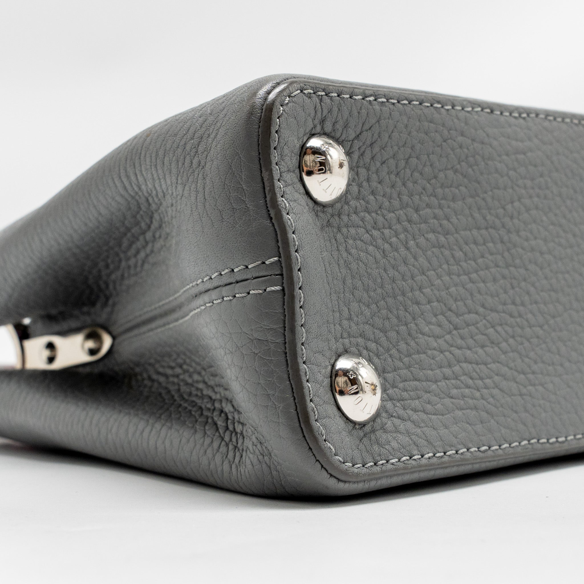 LOUIS VUITTON CAPUCINE BB PYTHON/TAURILLON LEATHER GREY SHW