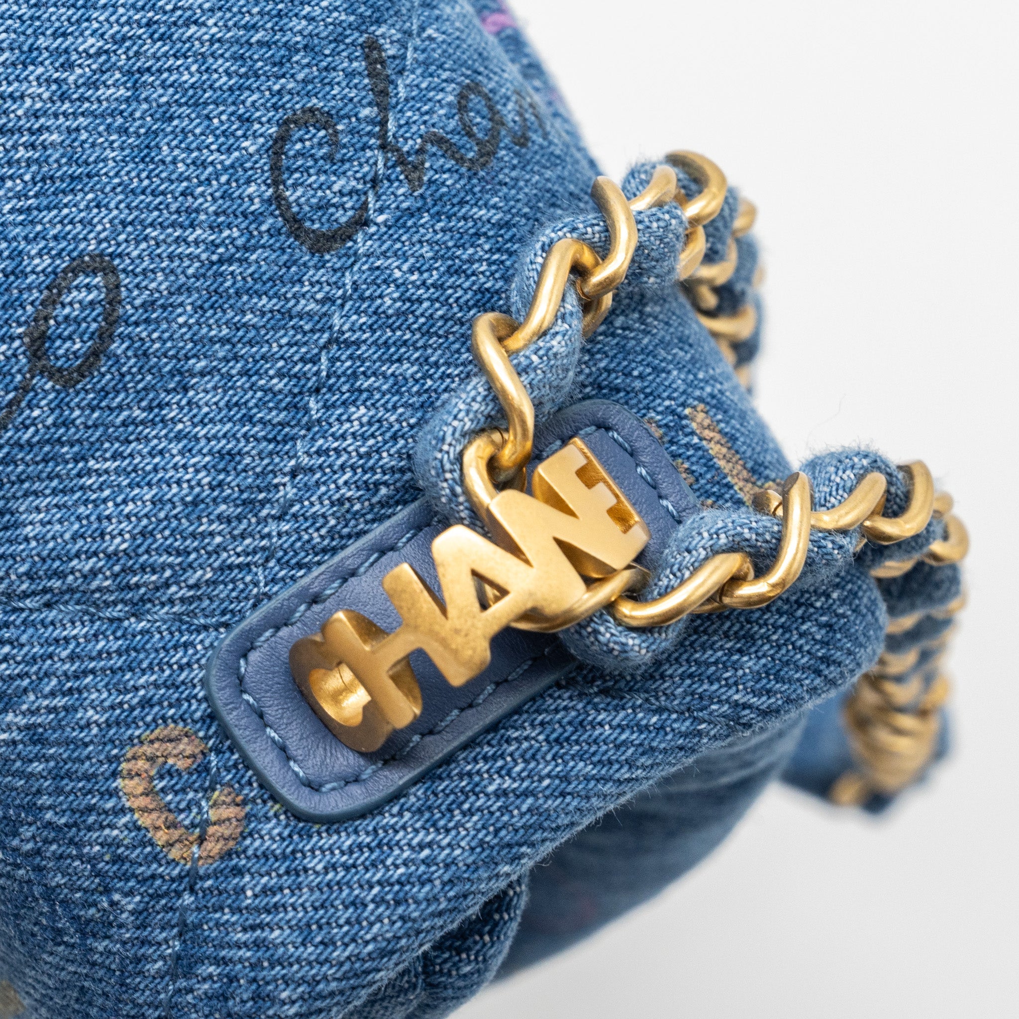 CHANEL 22P SMALL FLAP BAG DENIM BLUE GHW (MICROCHIP)
