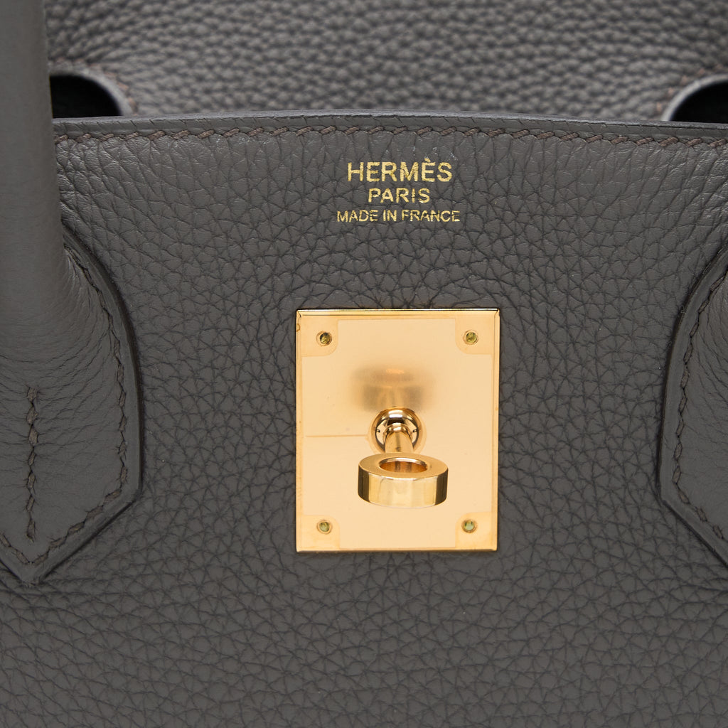 HERMES BIRKIN 30 TOGO 8F GRIS ETAIN RGHW