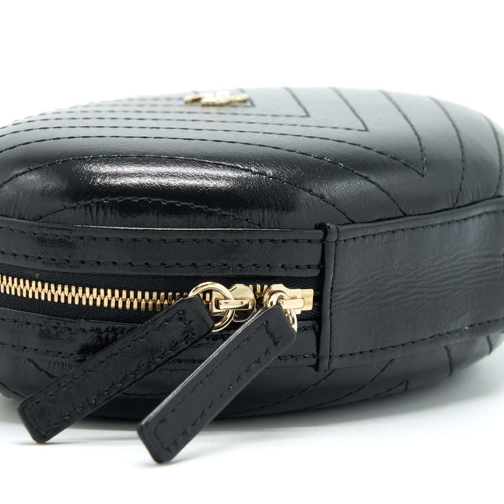 CHANEL LA PAUSA EVENING BAG CHEVRON CALFSKIN BLACK LGHW