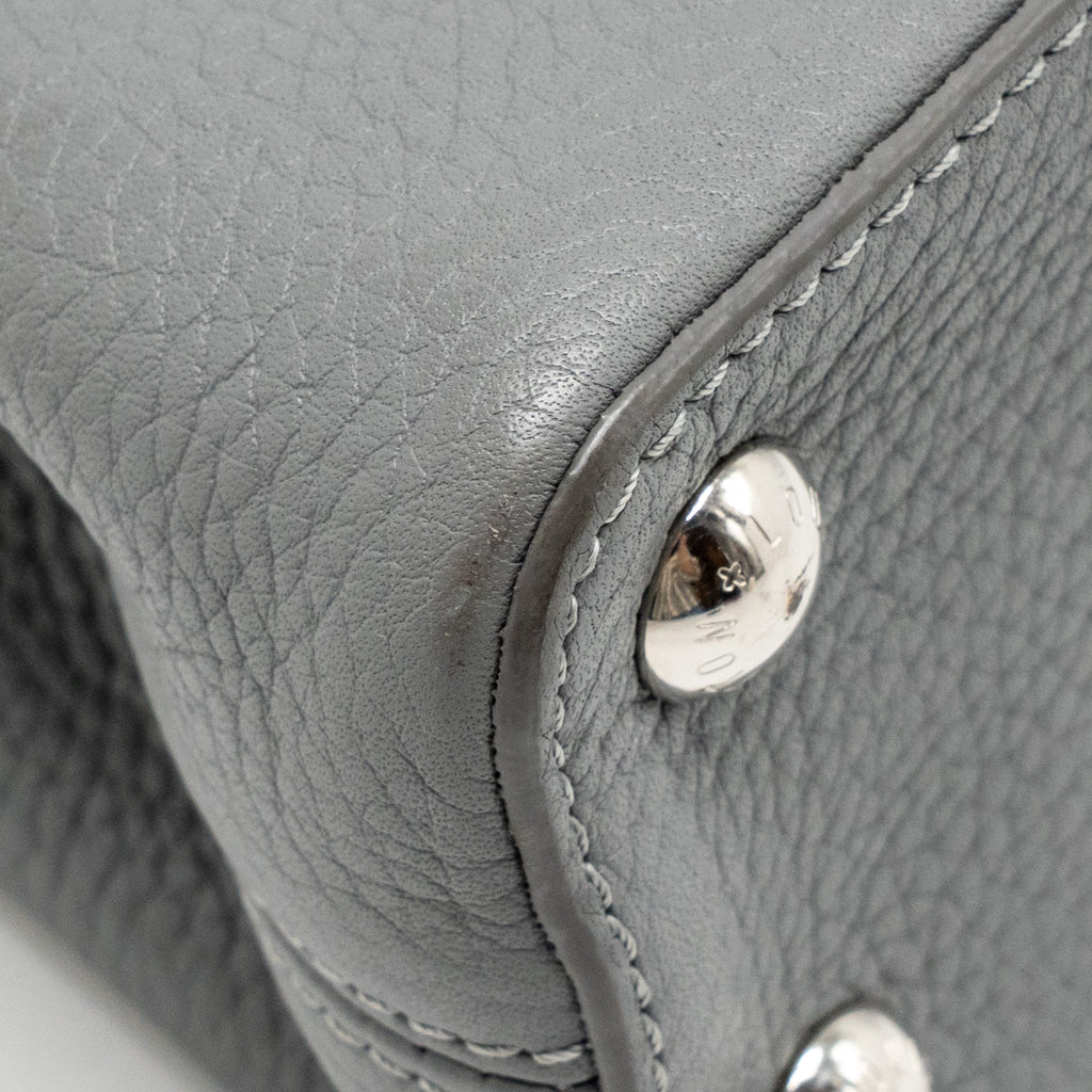 LOUIS VUITTON CAPUCINE BB PYTHON/TAURILLON LEATHER GREY SHW