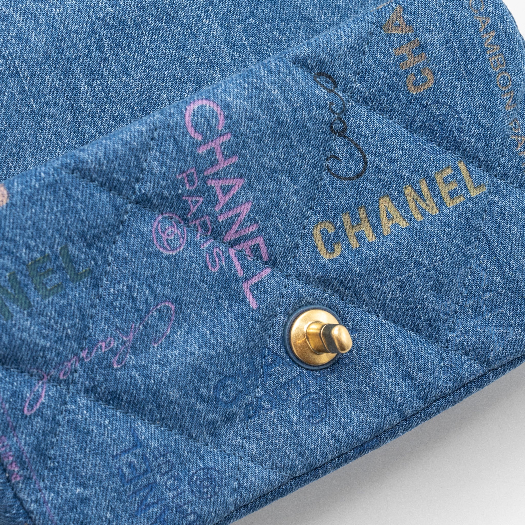 CHANEL 22P SMALL FLAP BAG DENIM BLUE GHW (MICROCHIP)