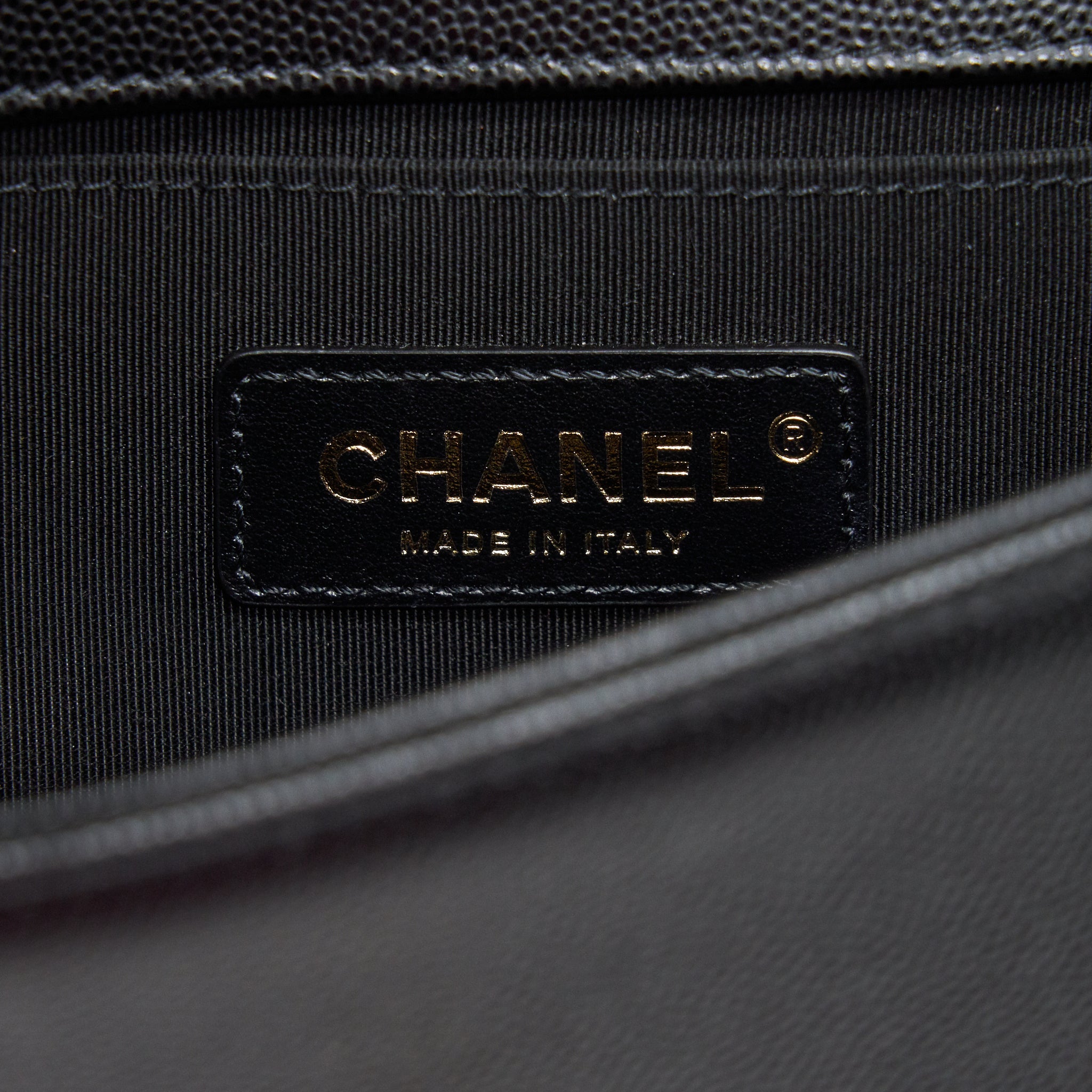 CHANEL SMALL BOY BAG CAVIAR BLACK BRUSHED GHW YEAR 2021 (MICROCHIP SERIAL）