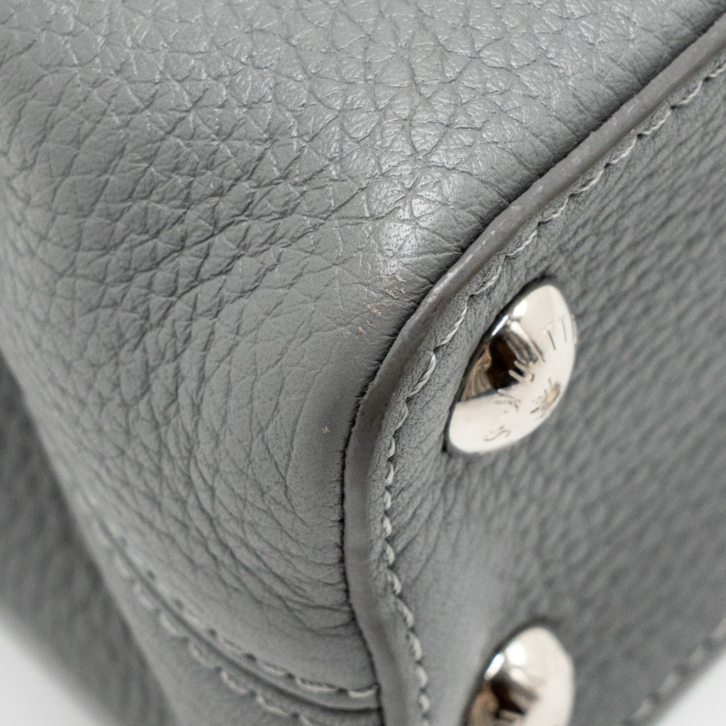 LOUIS VUITTON CAPUCINE BB PYTHON/TAURILLON LEATHER GREY SHW