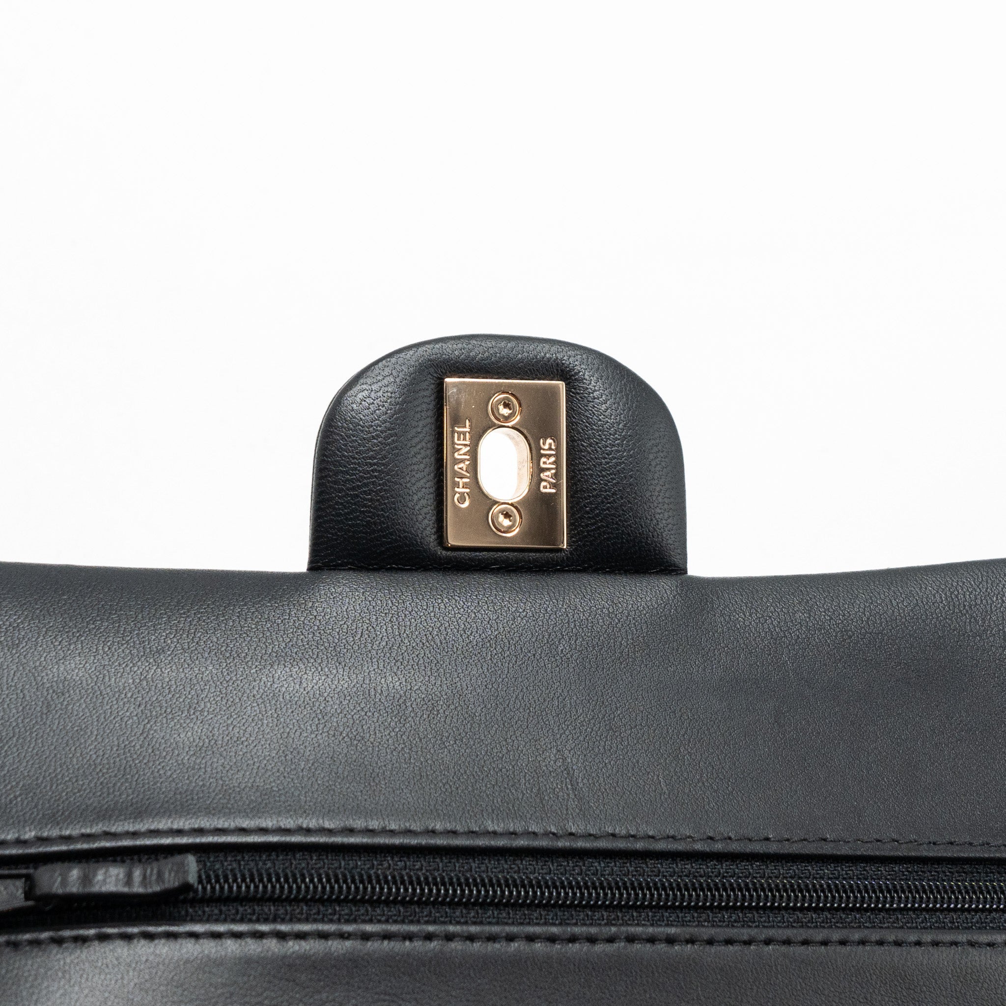 CHANEL SMALL CLASSIC DOUBLE FLAP BAG LAMBSKIN BLACK RGHW(MICROCHIP)
