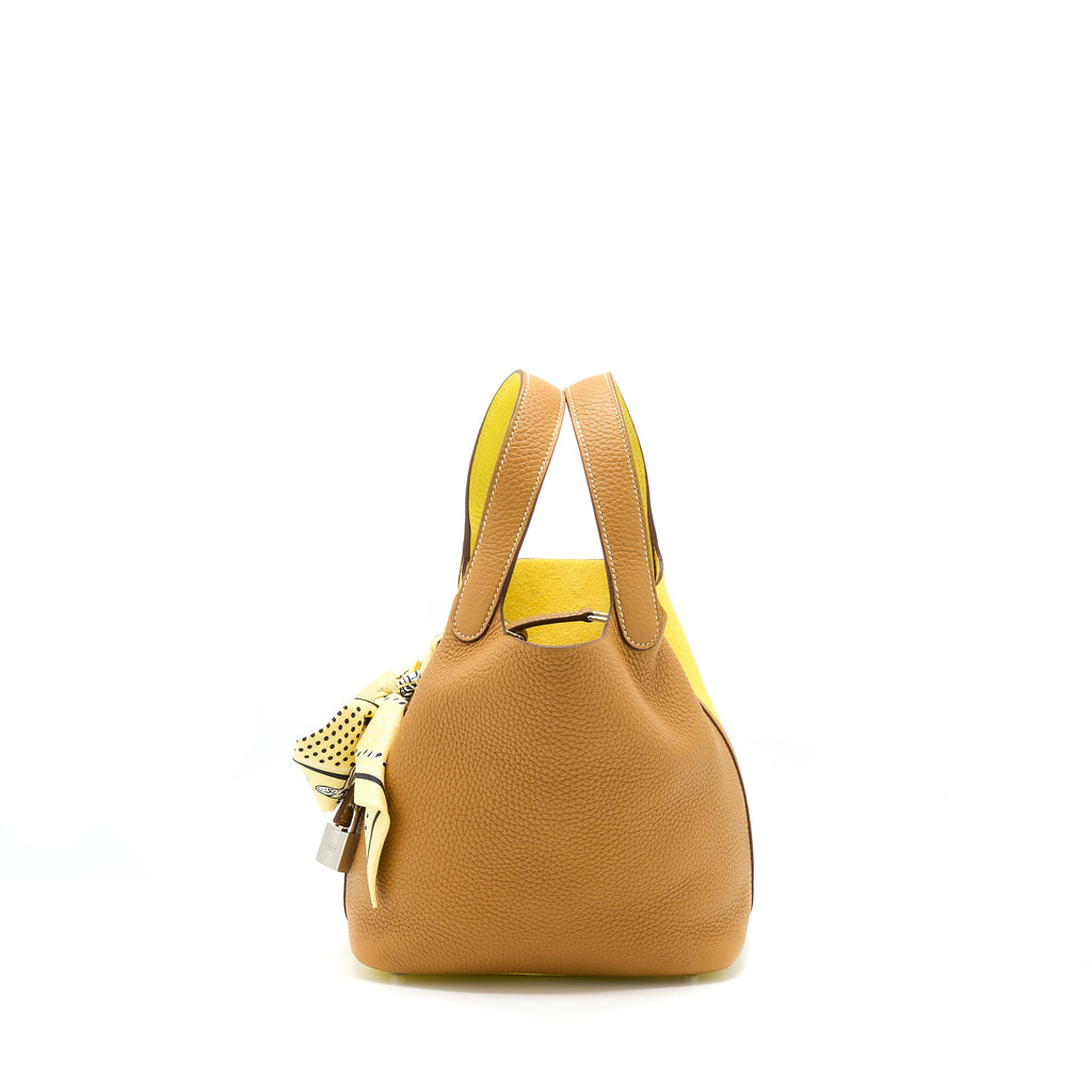 HERMES PICOTIN 18 CLEMENCE LIME/SESAME SHW