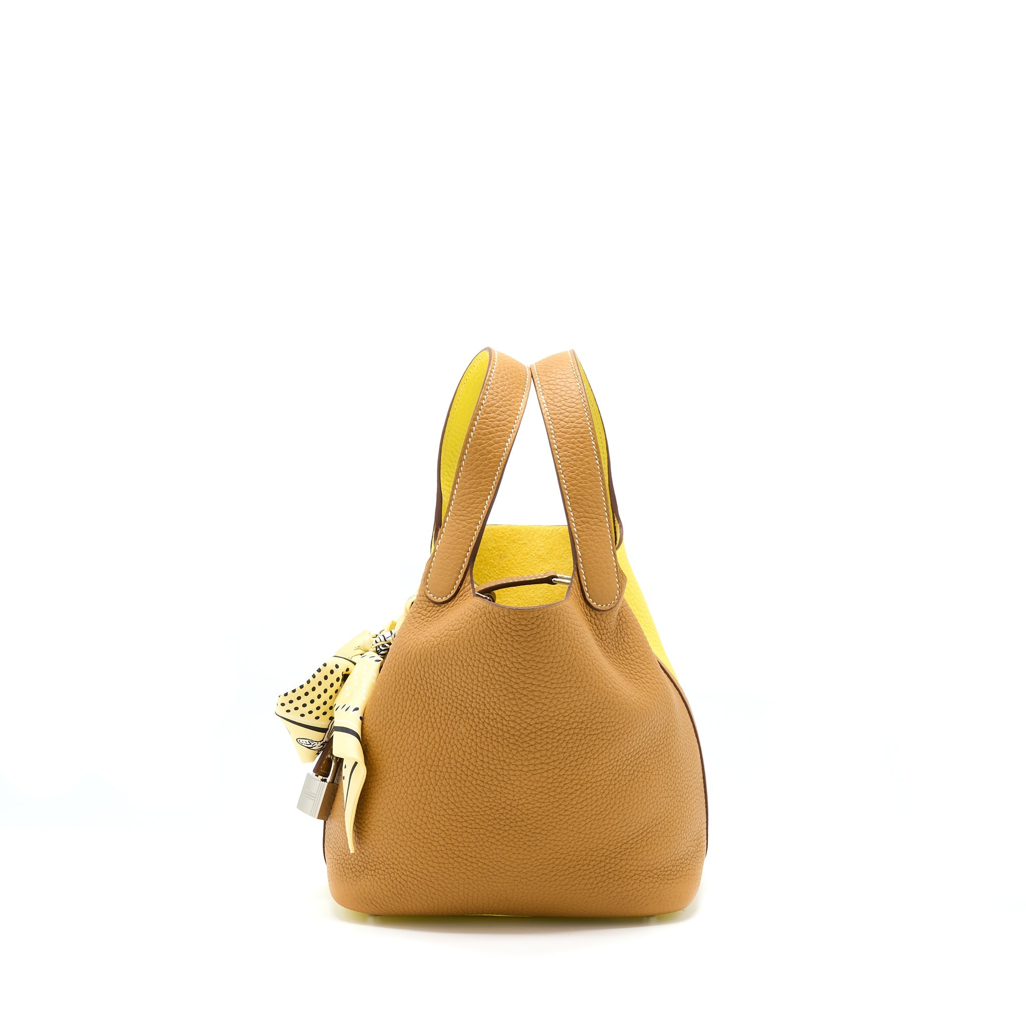 HERMES PICOTIN 18 CLEMENCE LIME/SESAME SHW