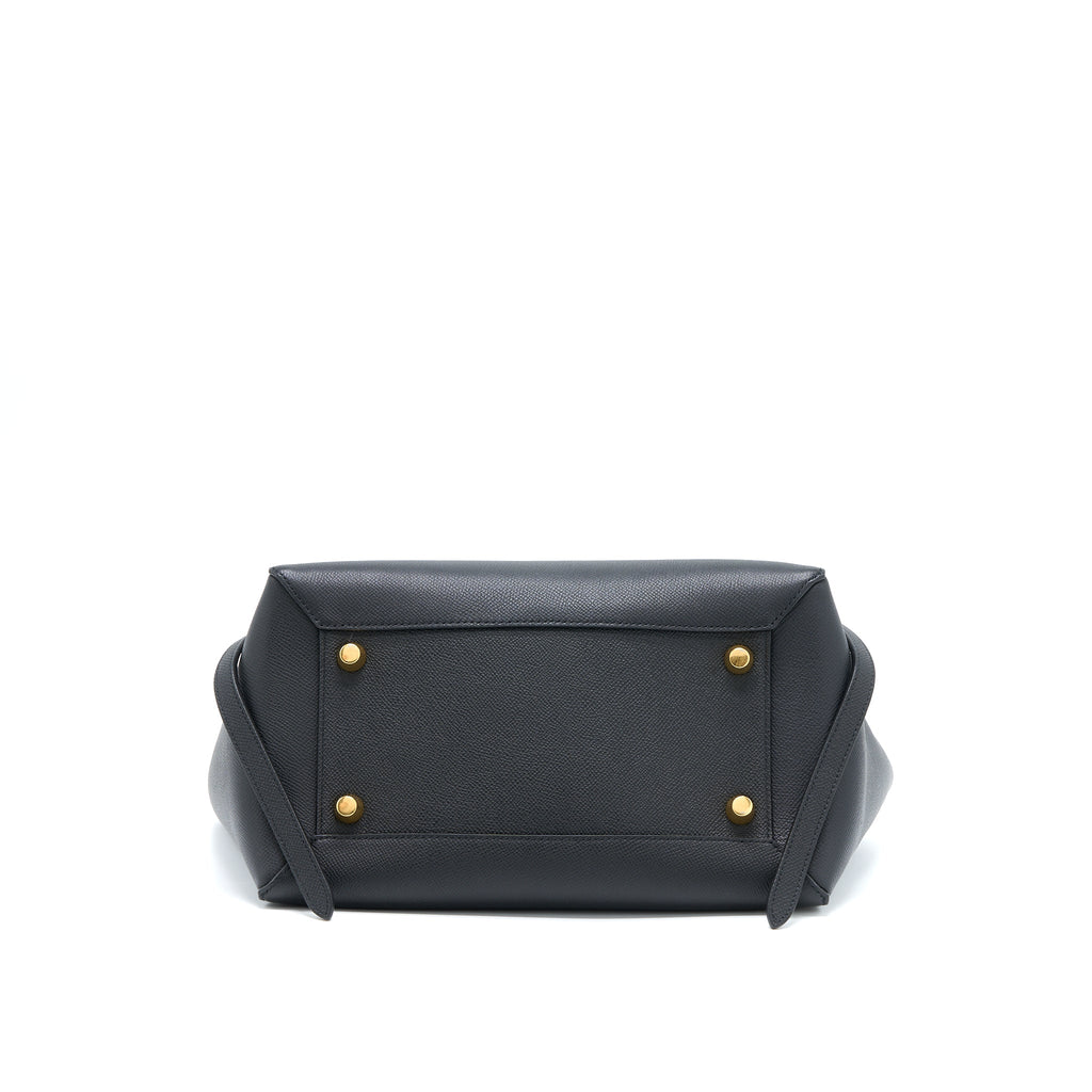 CELINE MINI BELT GRAINED CALFSKIN BLACK GHW