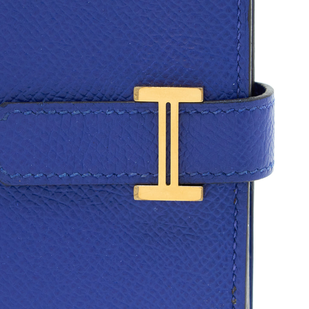 HERMES BEARN LONG WALLET EPSOM BLUE ELECTRIC GHW