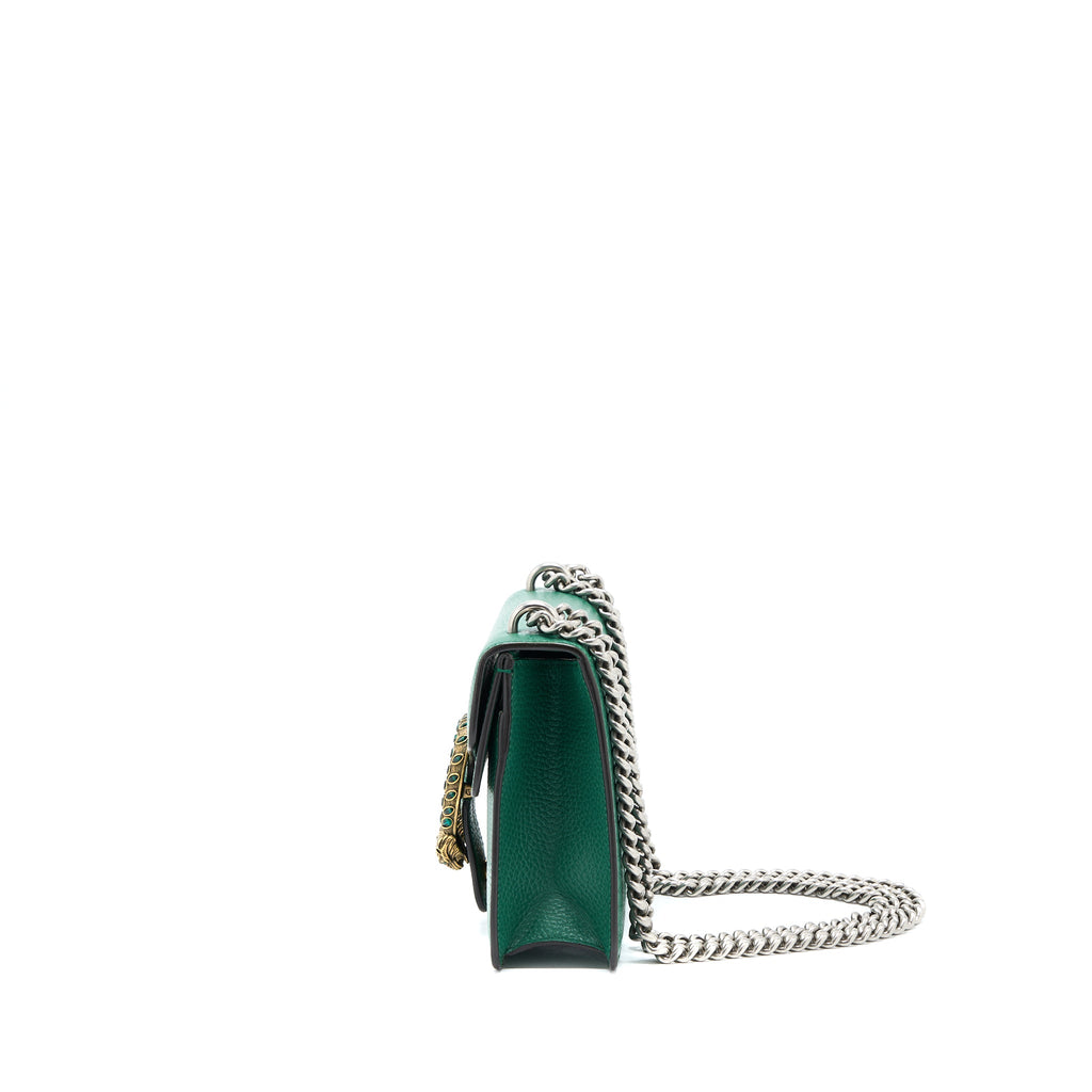 GUCCI DIONYSUS GG CALFSKIN GREEN RUTHENIUM HARDWARE