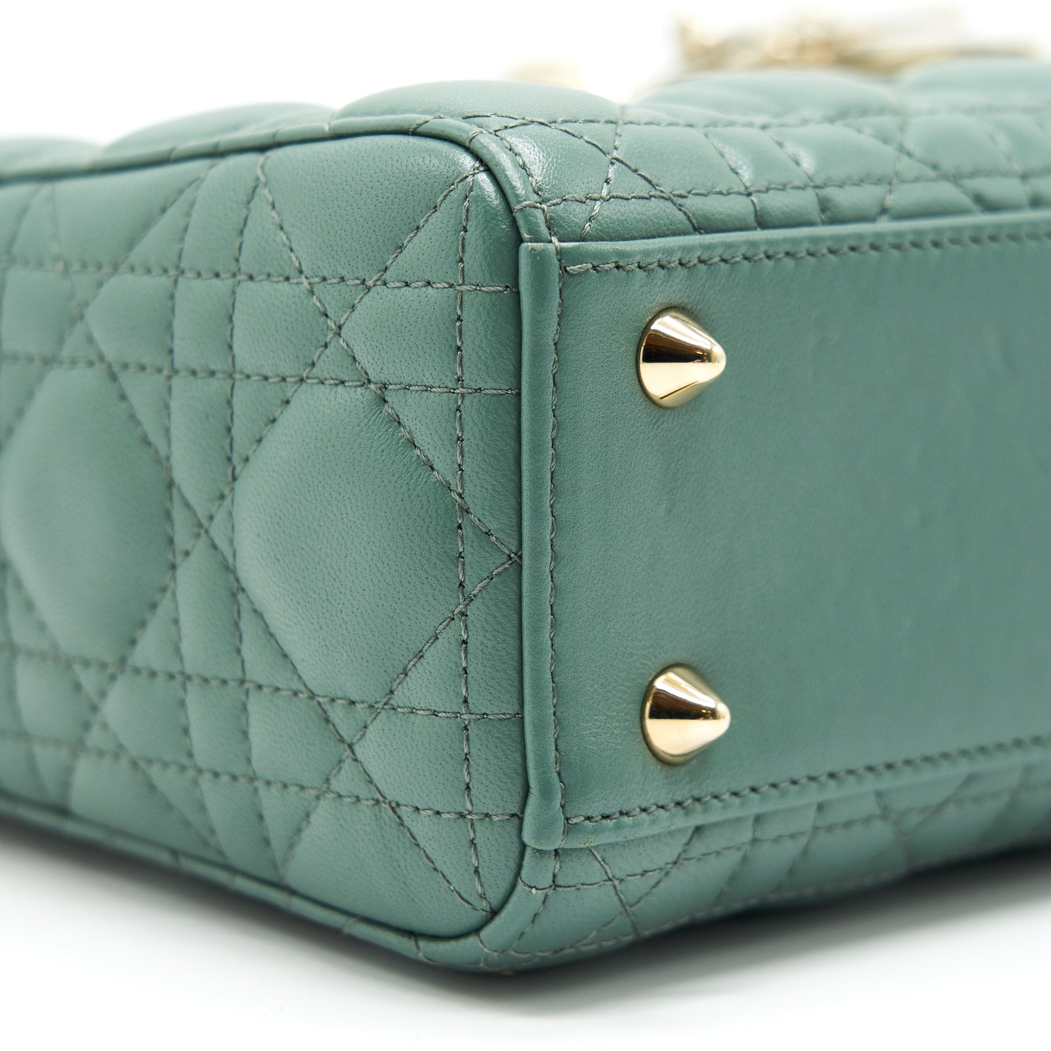 DIOR LAMBSKIN CANNAGE MY ABCDIOR LADY DIOR SMALL GREEN LGHW