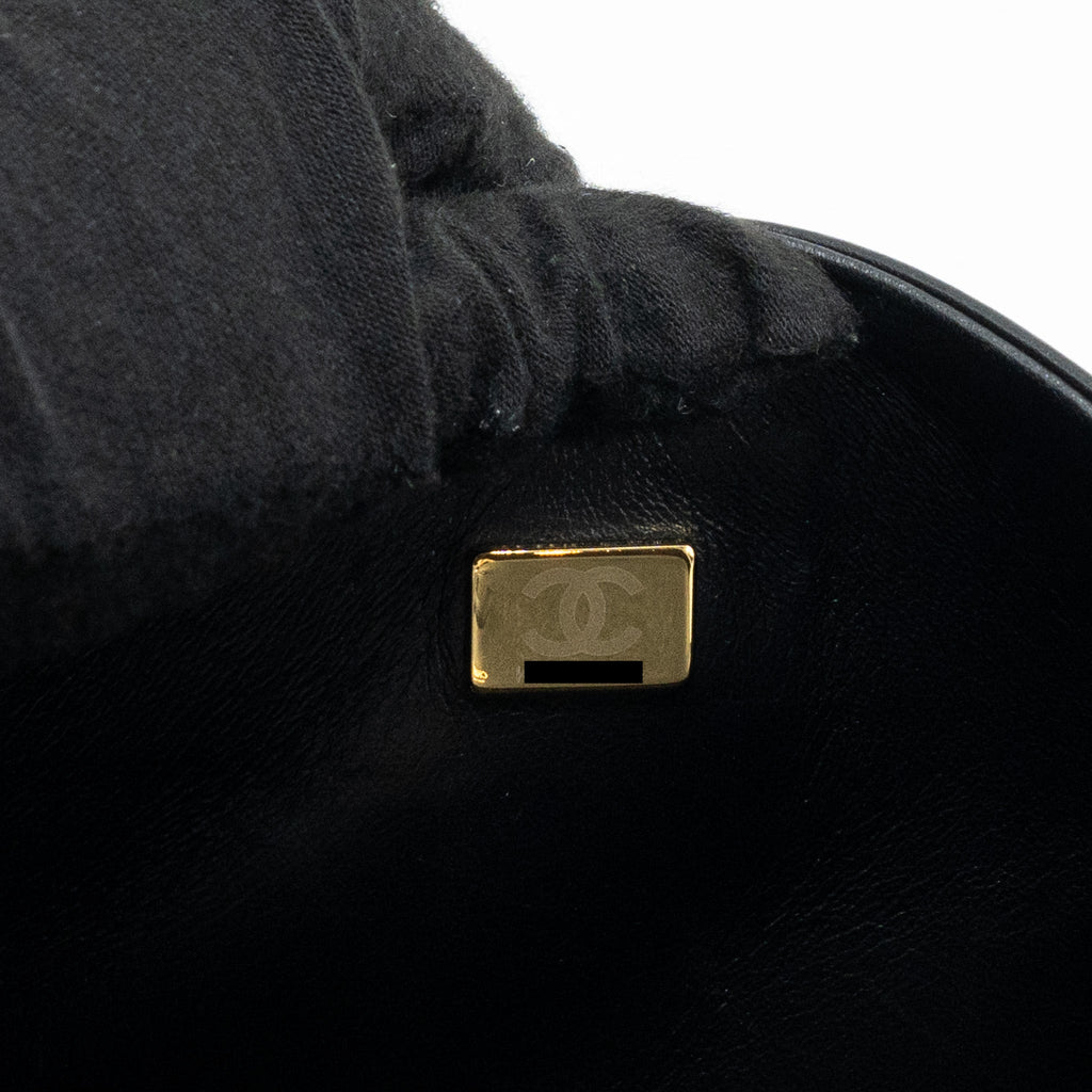 CHANEL SMALL CLASSIC DOUBLE FLAP BAG LAMBSKIN BLACK RGHW(MICROCHIP)