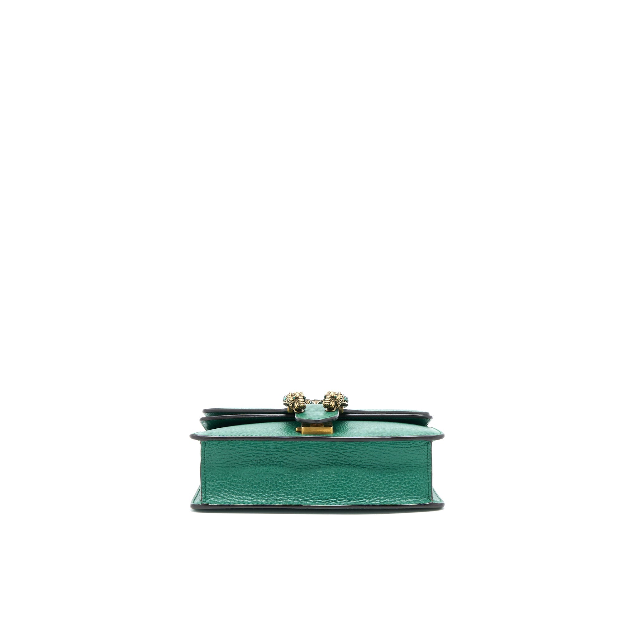GUCCI DIONYSUS GG CALFSKIN GREEN RUTHENIUM HARDWARE