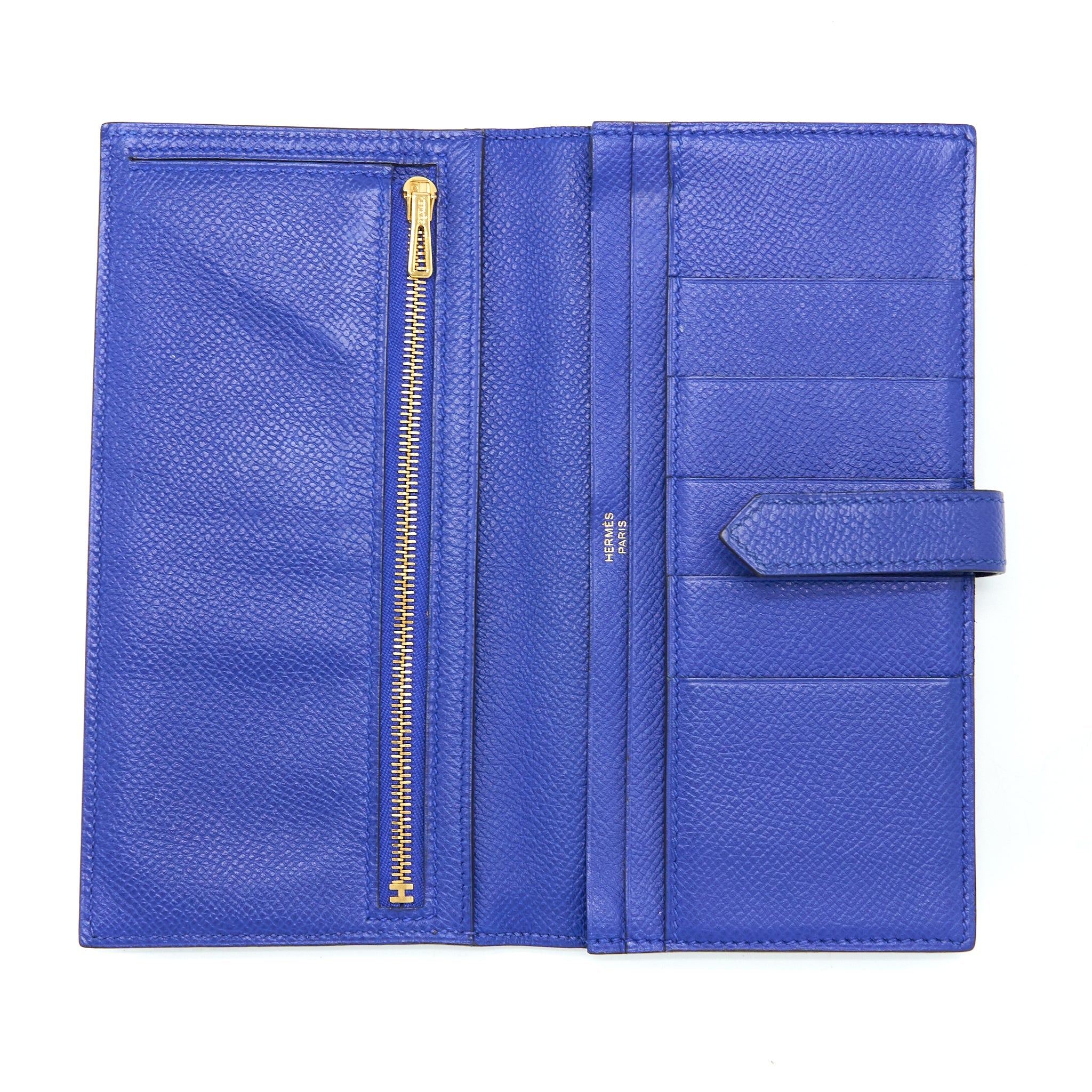 HERMES BEARN LONG WALLET EPSOM BLUE ELECTRIC GHW