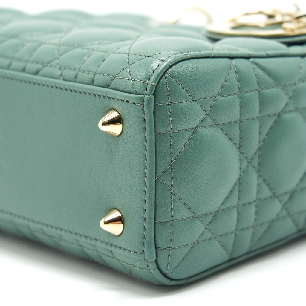 DIOR LAMBSKIN CANNAGE MY ABCDIOR LADY DIOR SMALL GREEN LGHW