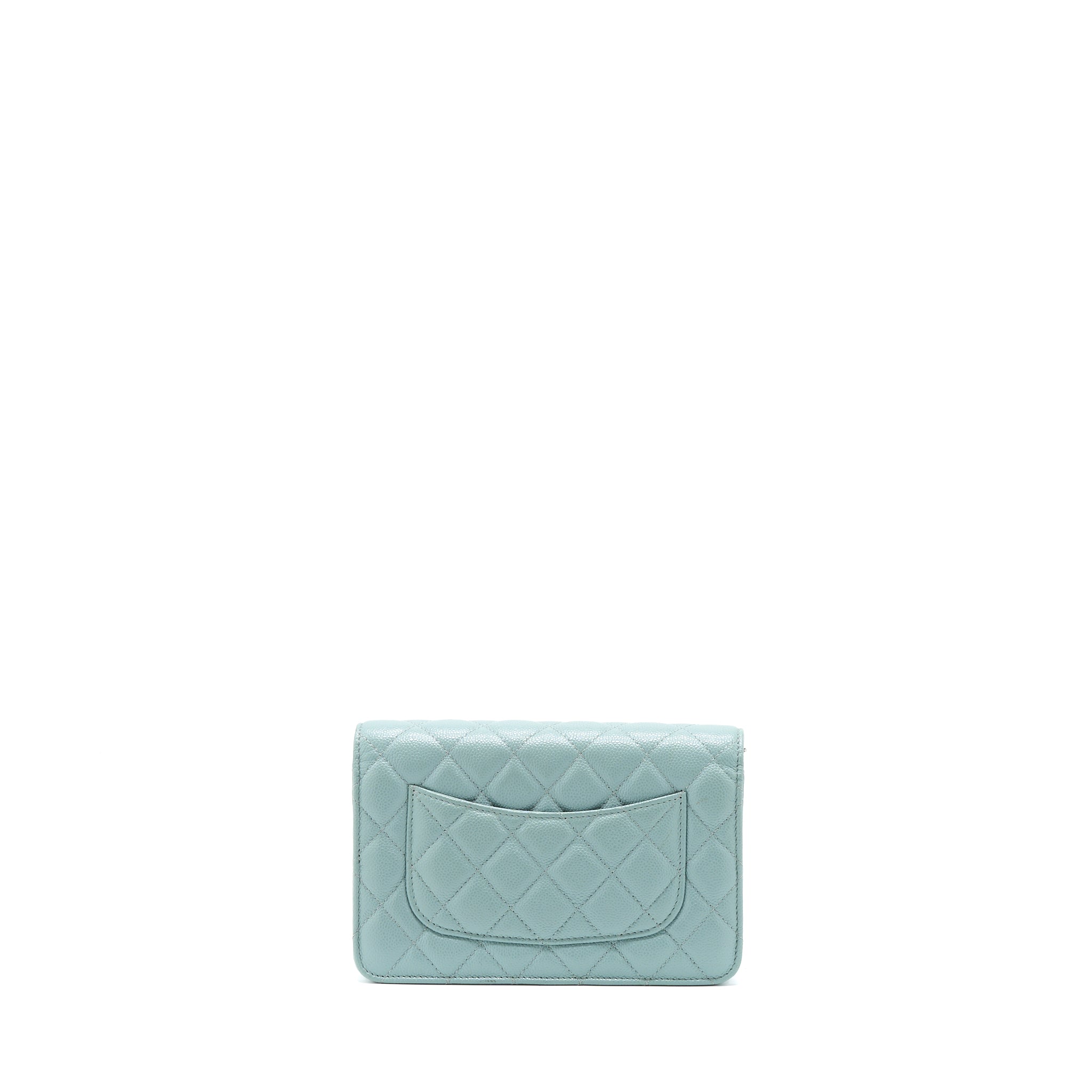 CHANEL WALLET ON CHAIN CAVIAR LIGHT BLUE SHW