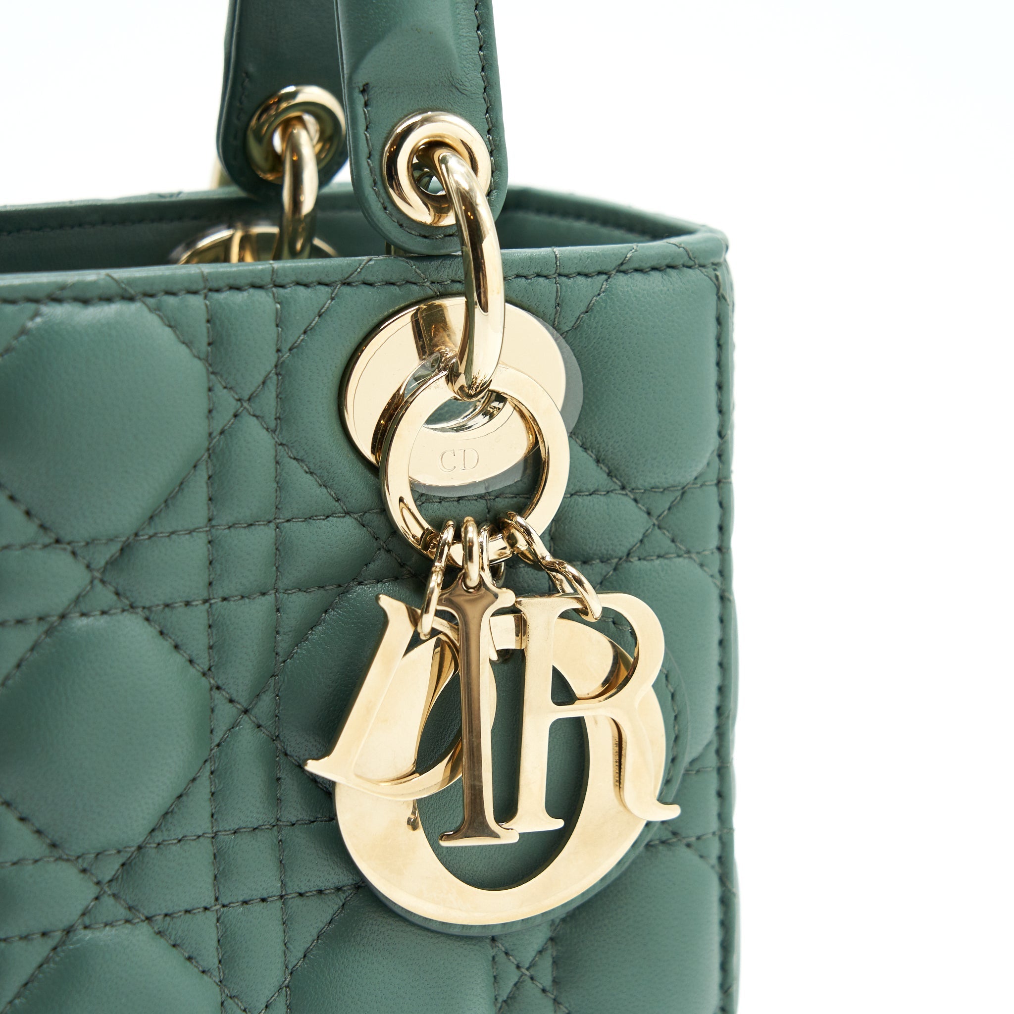 DIOR LAMBSKIN CANNAGE MY ABCDIOR LADY DIOR SMALL GREEN LGHW