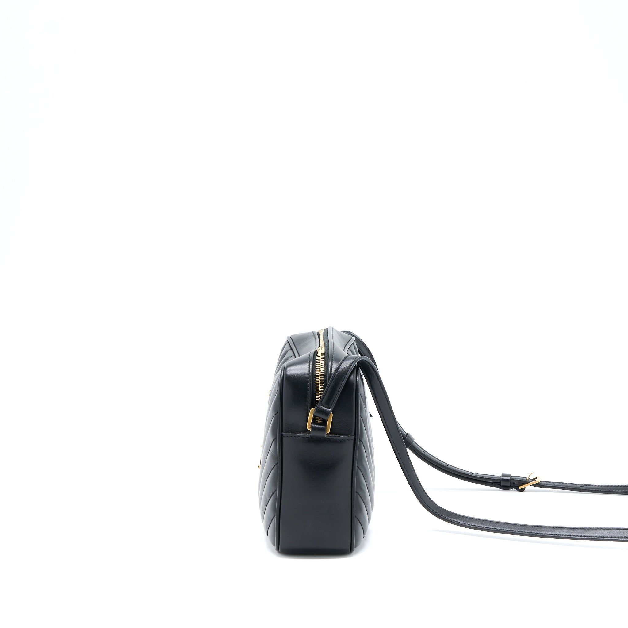 SAINT LAURENT/YSL LOU CAMERA BAG CALFSKIN BLACK GHW
