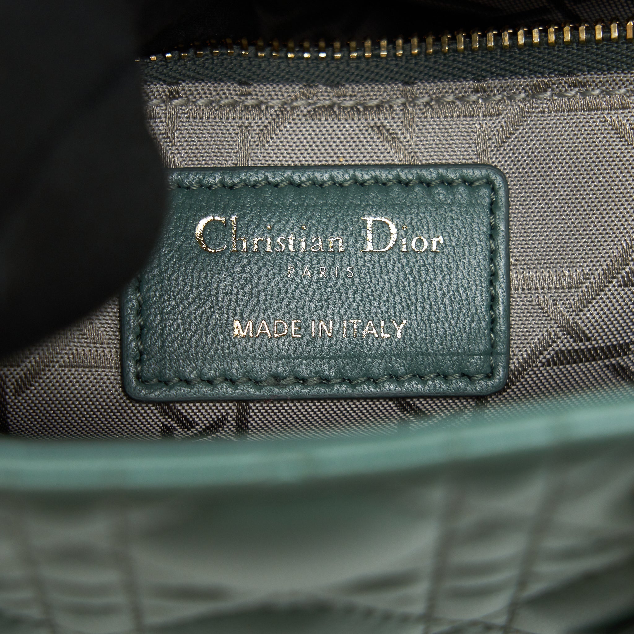 DIOR LAMBSKIN CANNAGE MY ABCDIOR LADY DIOR SMALL GREEN LGHW