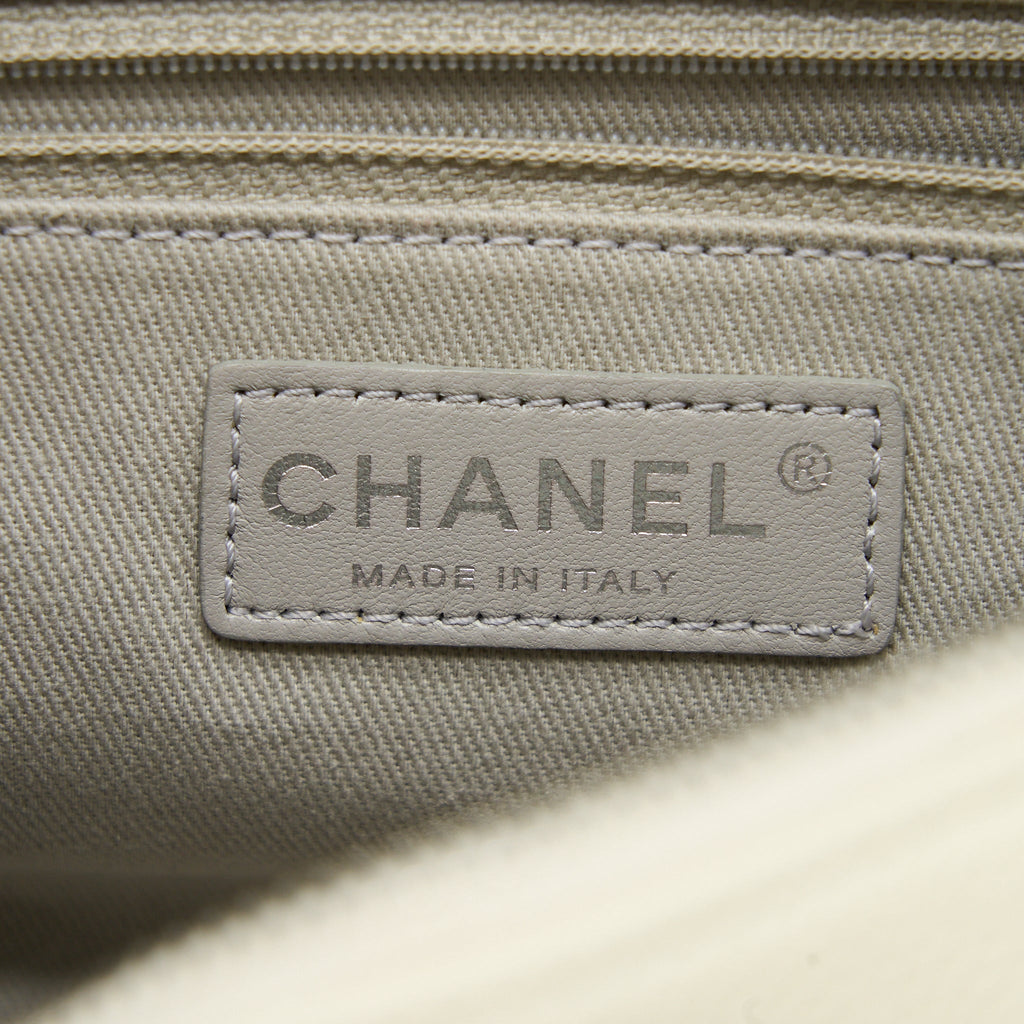 CHANEL QUILTED FLAP BAG CAVIAR WHITE SHW