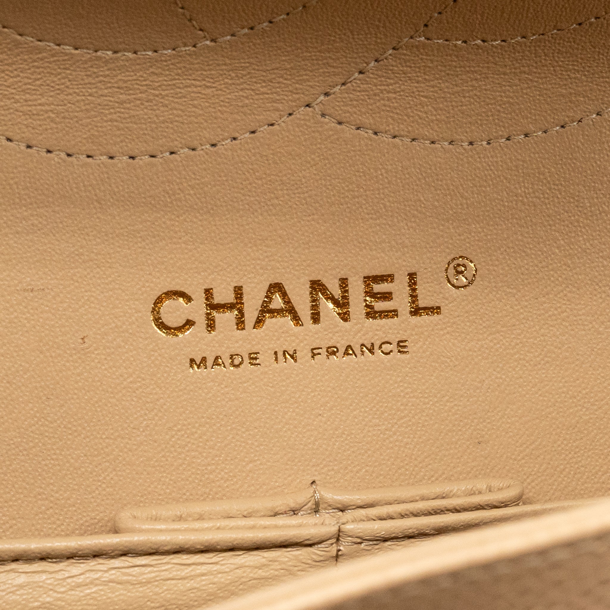 CHANEL JUMBO CLASSIC DOUBLE FLAP BAG CAVIAR BEIGE GHW (MICROCHIP)