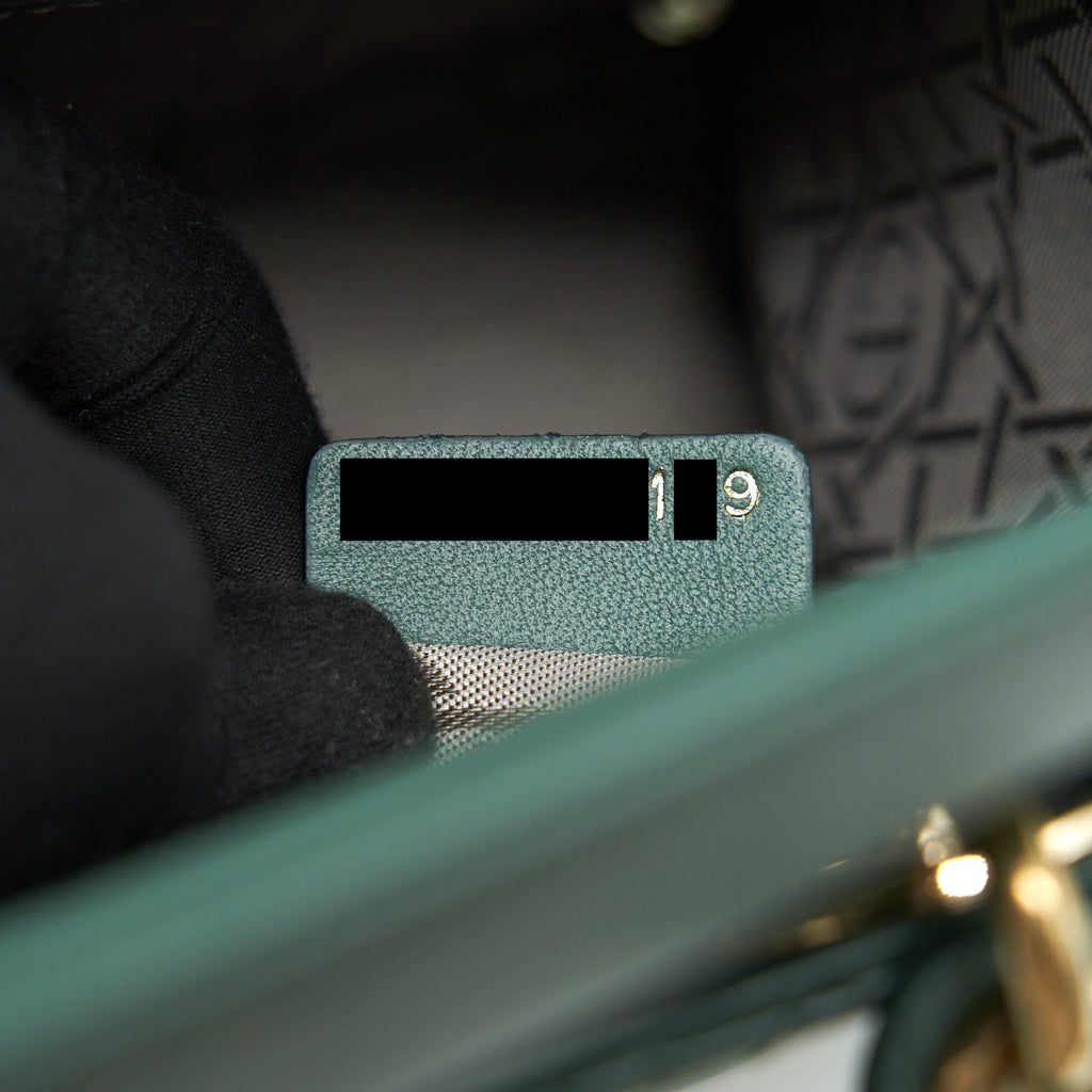 DIOR LAMBSKIN CANNAGE MY ABCDIOR LADY DIOR SMALL GREEN LGHW