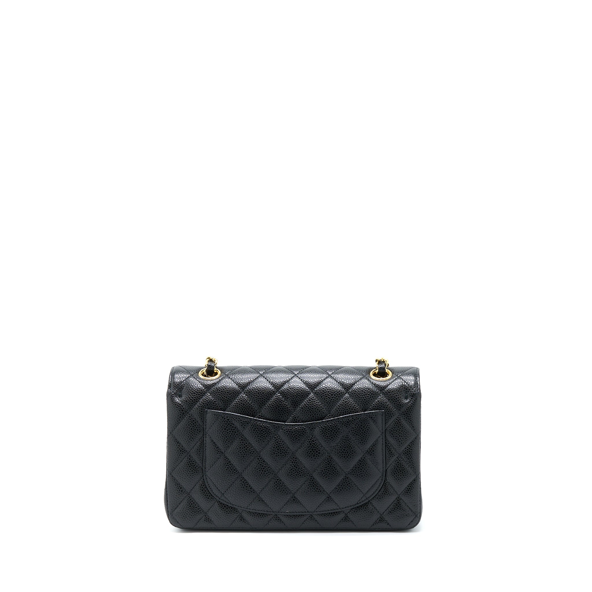 CHANEL SMALL CLASSIC DOUBLE FLAP BAG CAVIAR BLACK GHW