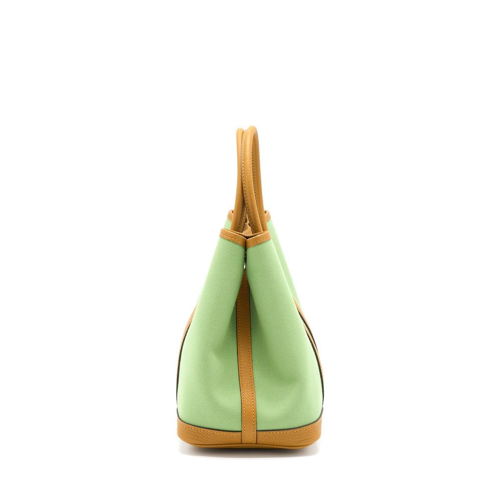 HERMES GARDEN PARTY 30 CANVAS VERT CRIQUET / CORE SHW