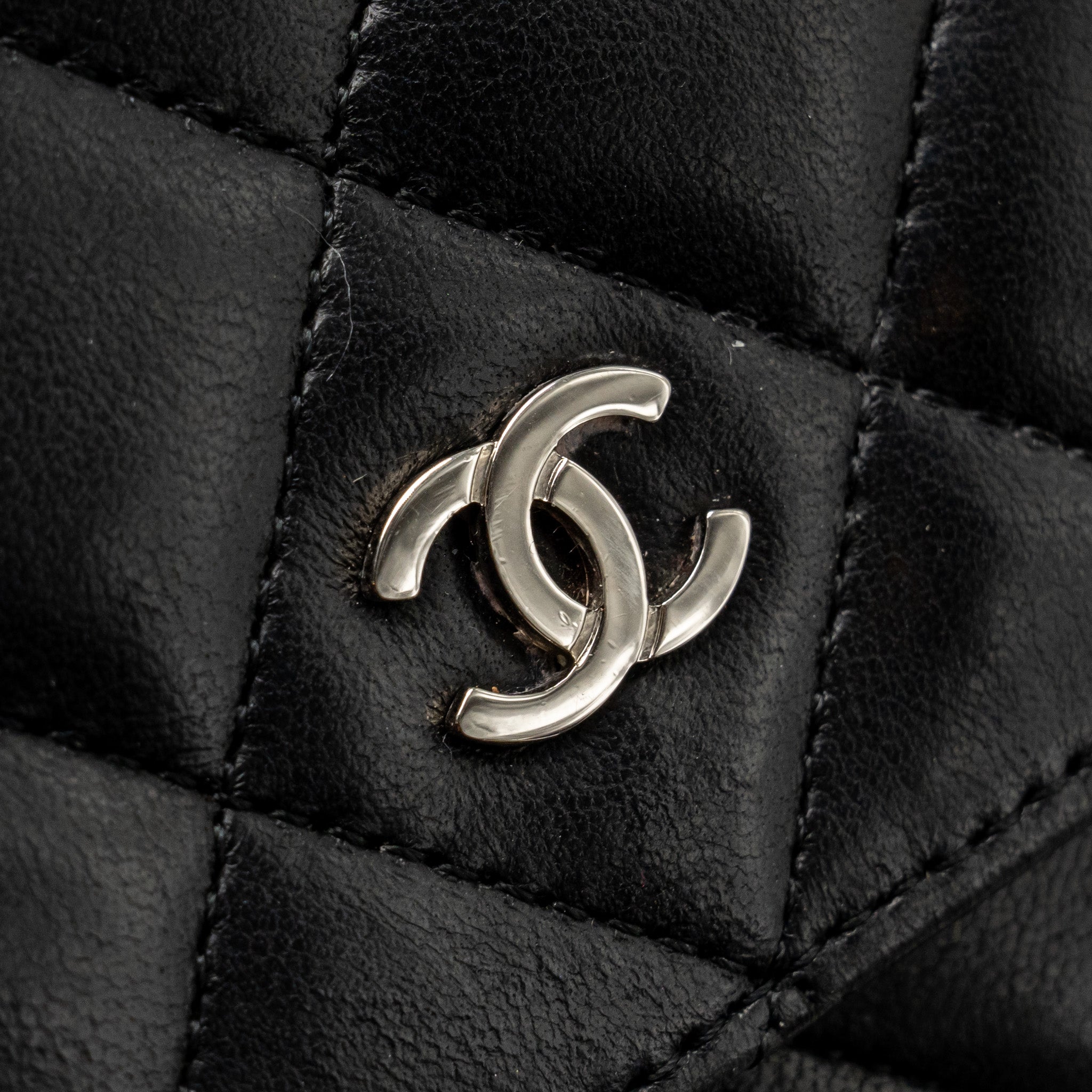 CHANEL CLASSIC WALLET ON CHAIN LAMBSKIN BLACK SHW