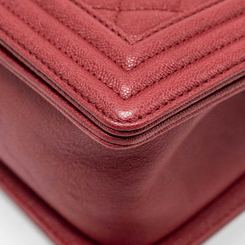 CHANEL MEDIUM BOY BAG CAVIAR RED GHW