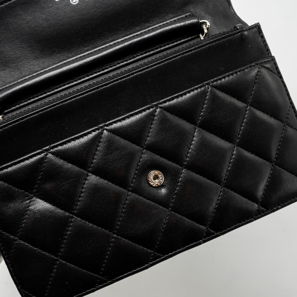 CHANEL CLASSIC WALLET ON CHAIN LAMBSKIN BLACK SHW