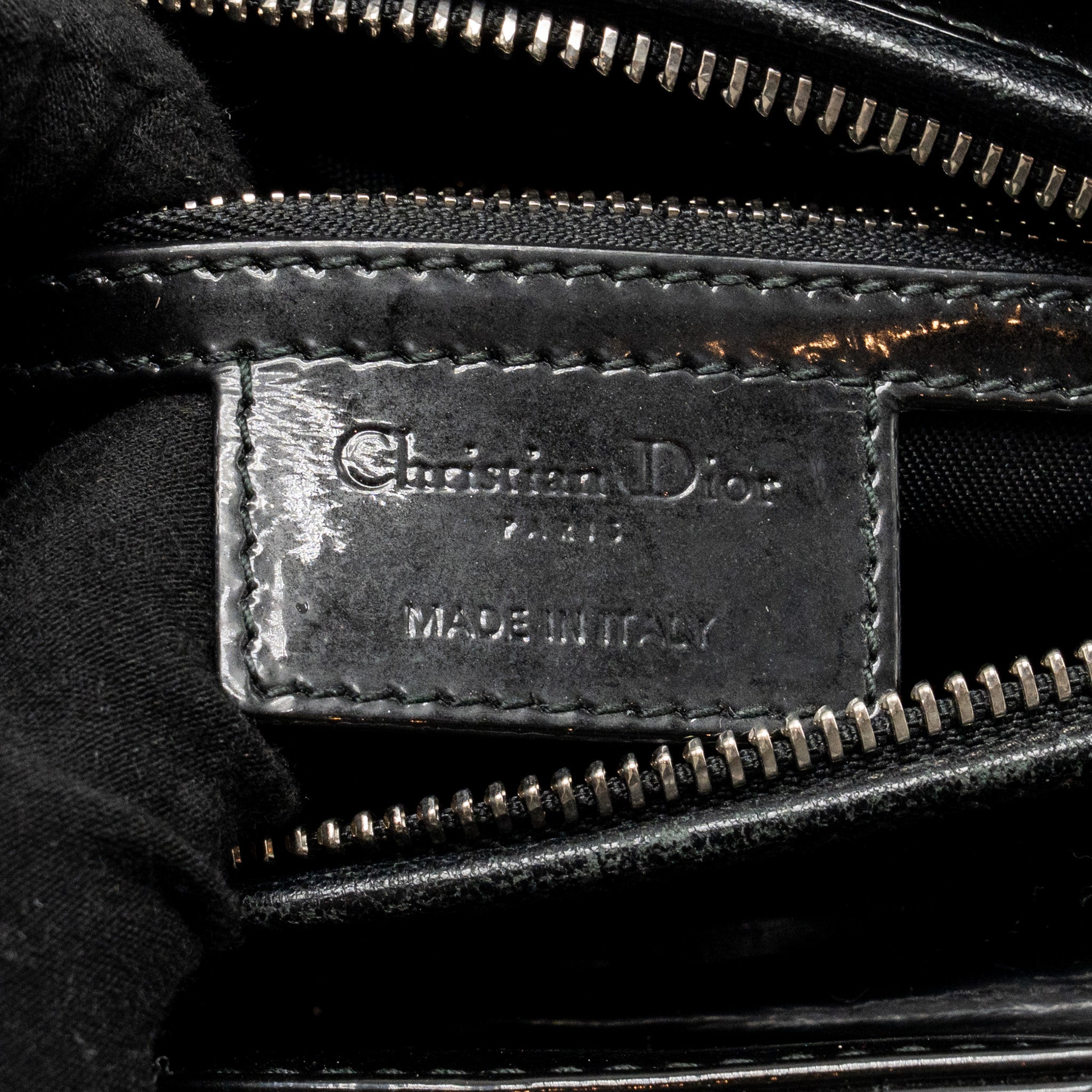 DIOR MEDIUM LADY DIOR PATENT BLACK SHW