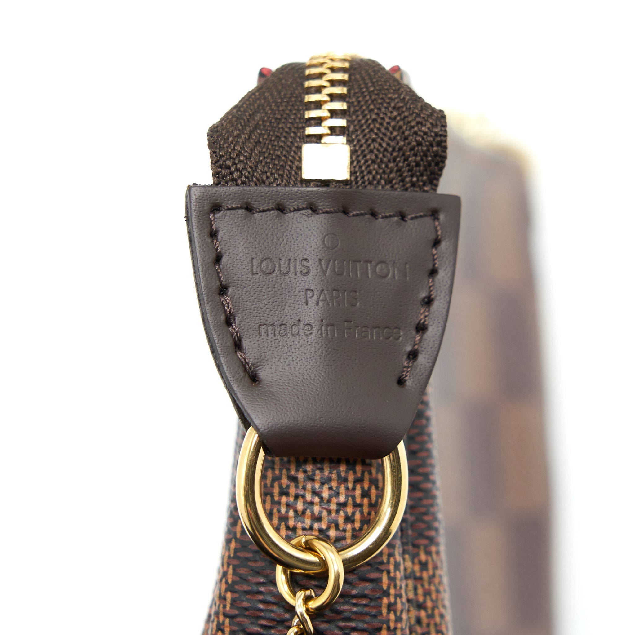 LOUIS VUITTON MINI POCHETTE ACCESSORIES DAMIER EBENE CANVAS GHW