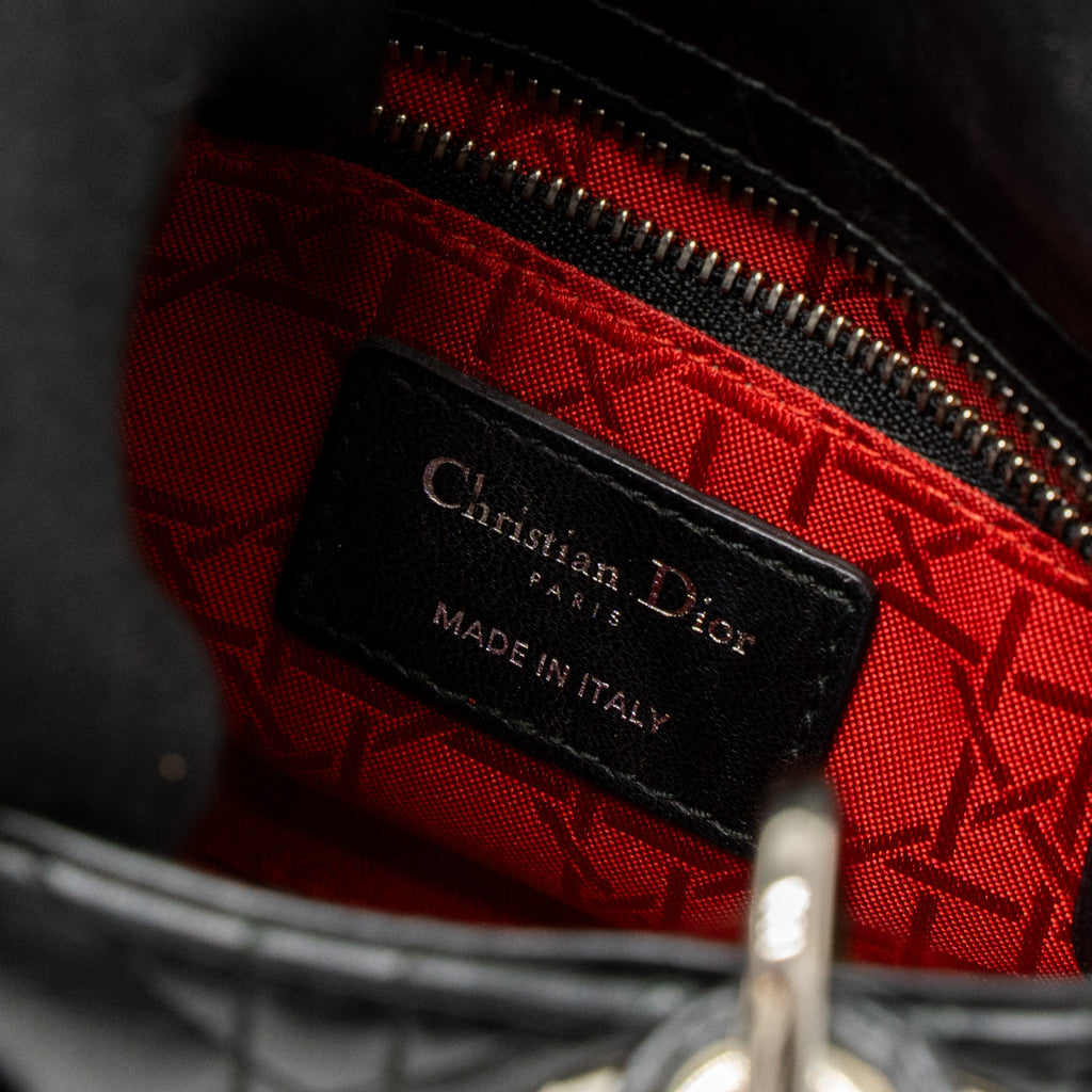 DIOR MINI LADY DIOR LAMBSKIN BLACK SHW