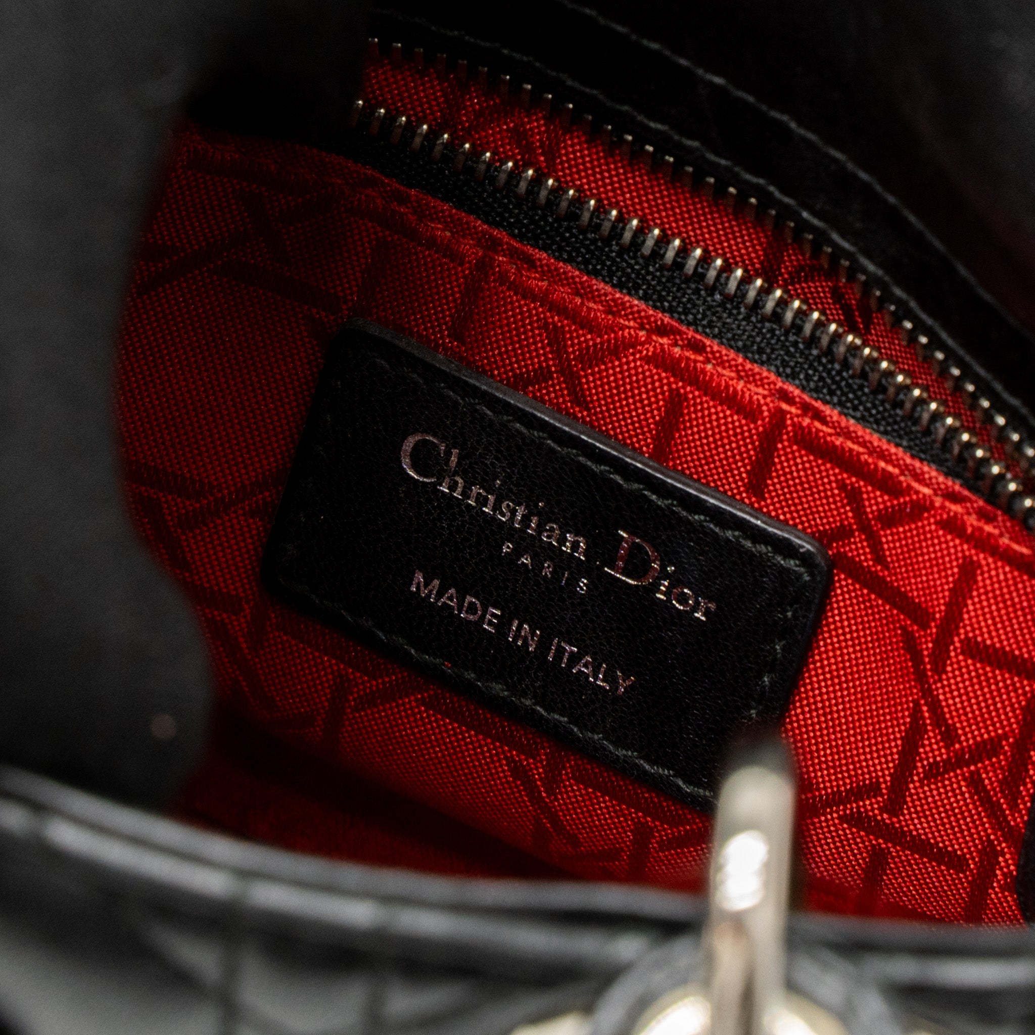 DIOR MINI LADY DIOR LAMBSKIN BLACK SHW