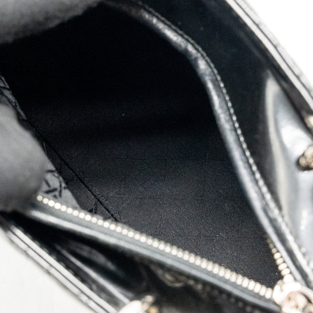 DIOR MEDIUM LADY DIOR PATENT BLACK SHW