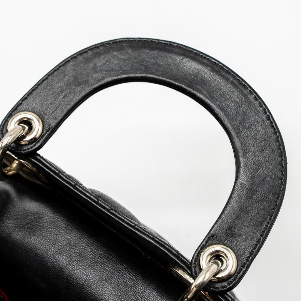 DIOR MINI LADY DIOR LAMBSKIN BLACK SHW