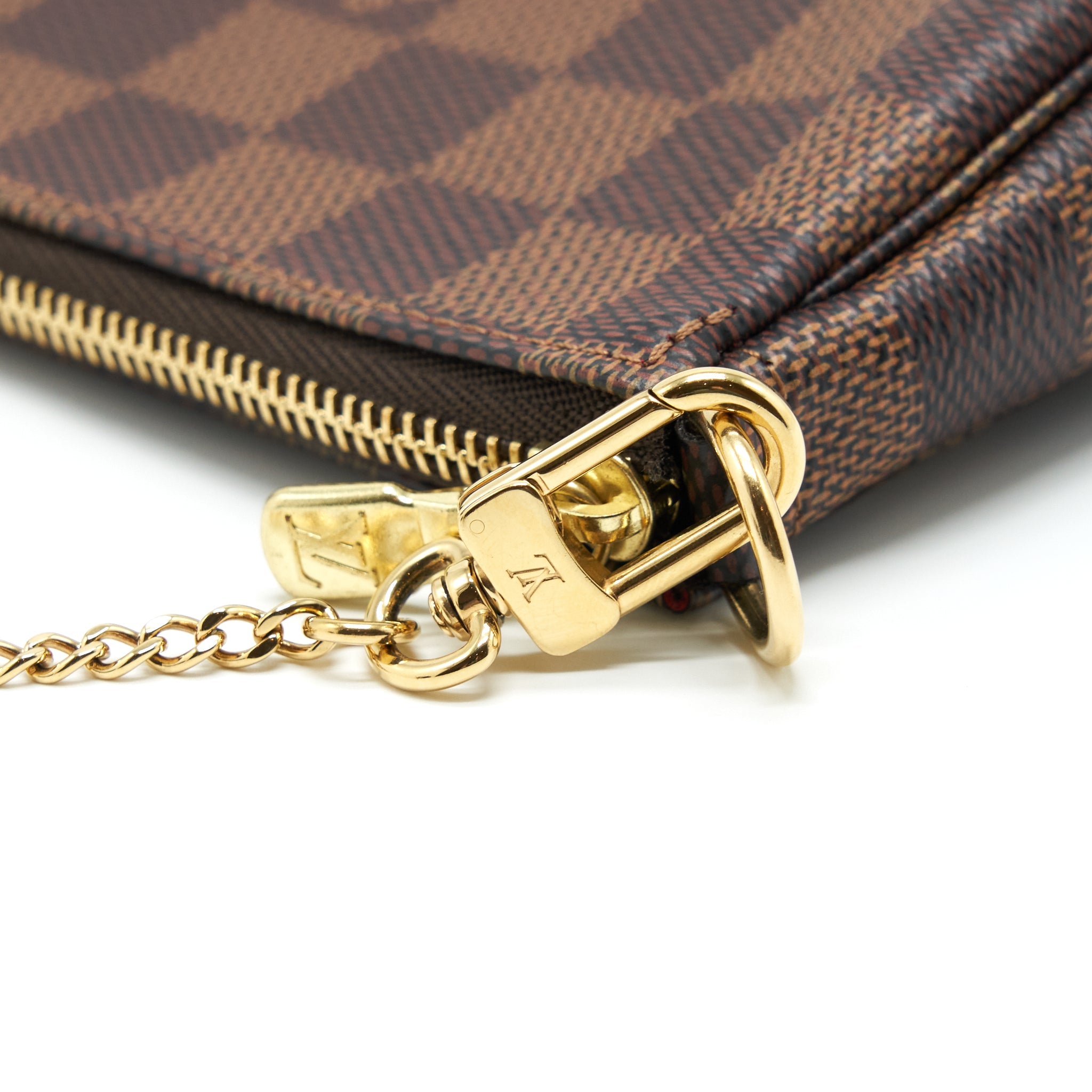 LOUIS VUITTON MINI POCHETTE ACCESSORIES DAMIER EBENE CANVAS GHW