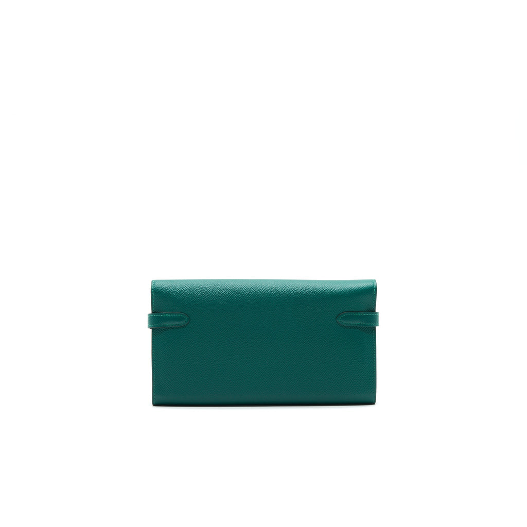HERMES KELLY LONG WALLET Z6 MALACHITE EPSOM GHW