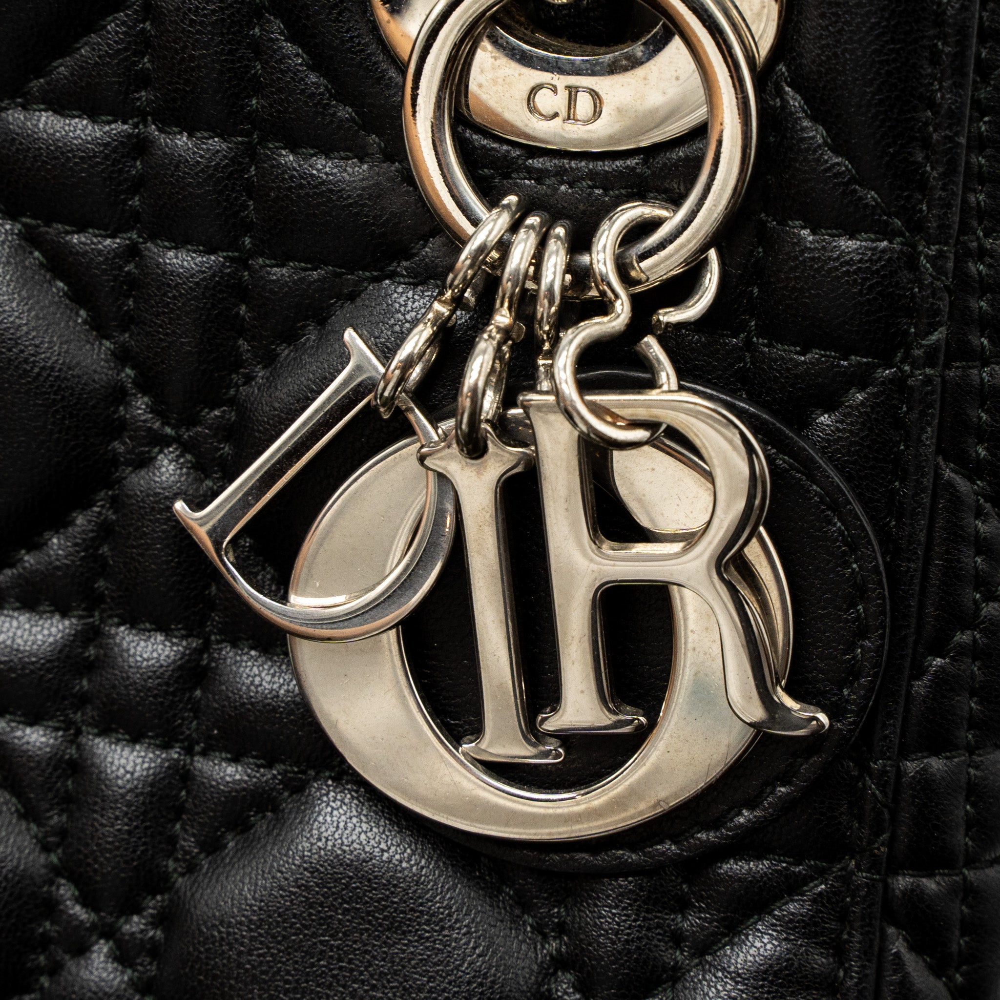 DIOR MINI LADY DIOR LAMBSKIN BLACK SHW