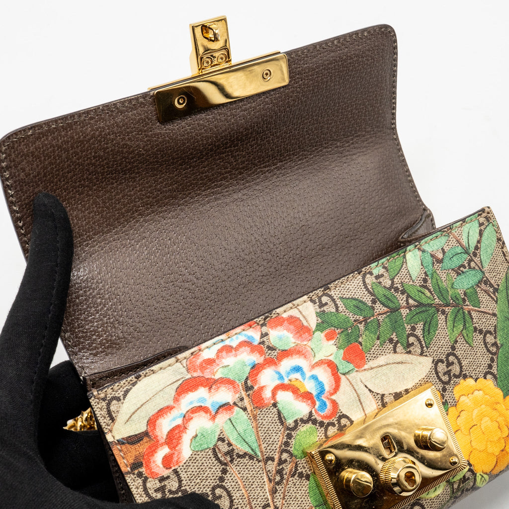GUCCI SMALL PADLOCK SHOULDER BAG TIAN GG SUPREME CANVAS/LEATHER BROWN/MULTICOLOUR GHW