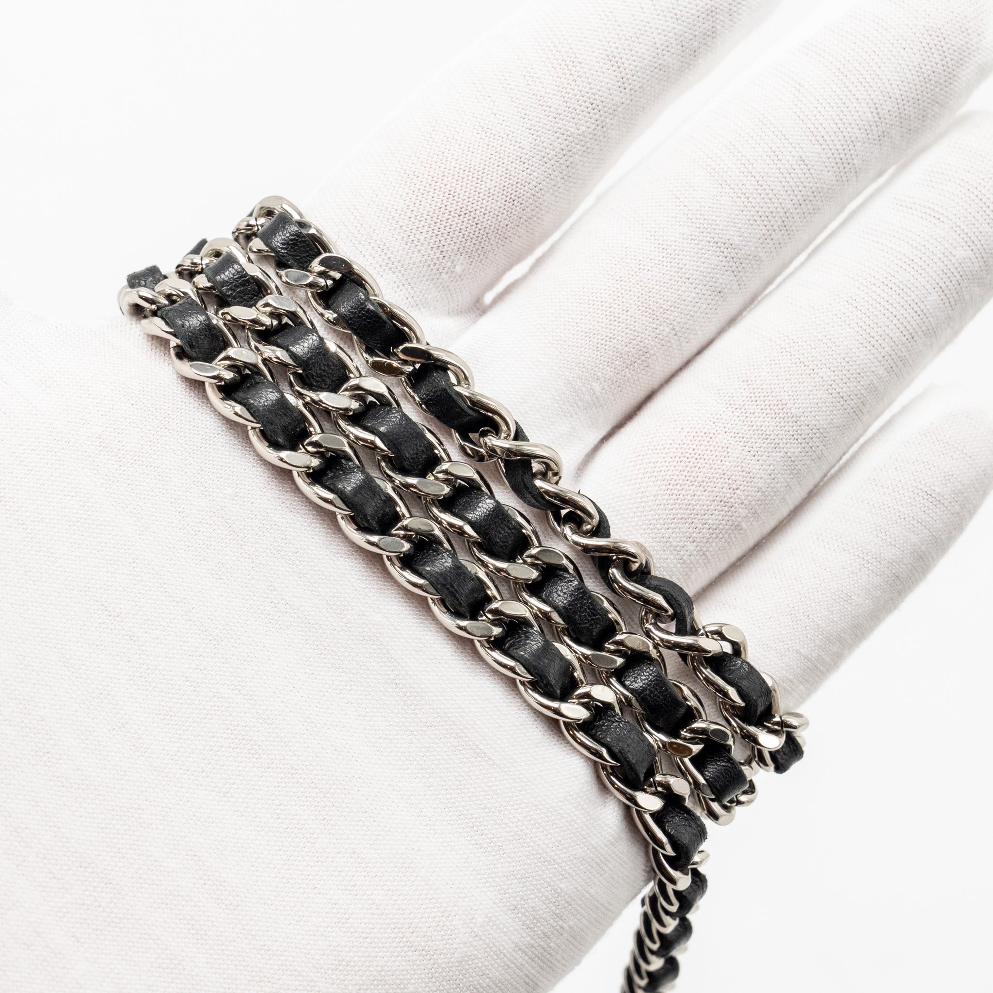 CHANEL CLASSIC WALLET ON CHAIN LAMBSKIN BLACK SHW