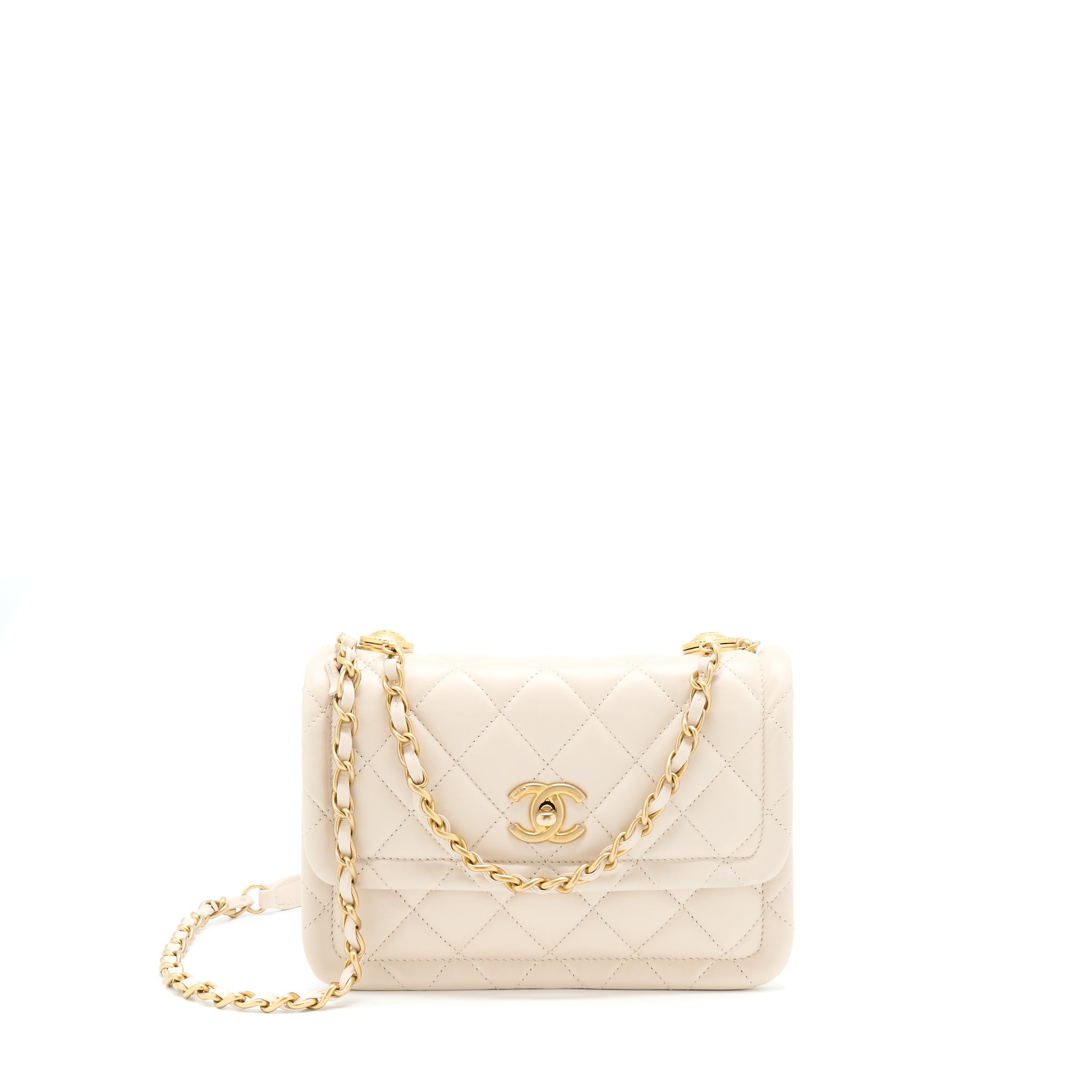 CHANEL SEASONAL FLAP BAG BEIGE LGHW