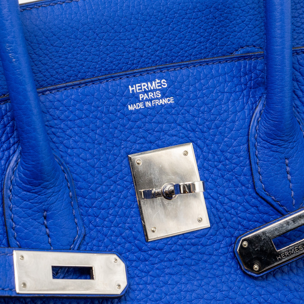 HERMES BIRKIN 35 CLEMENCE BLUE ELECTRIC SHW