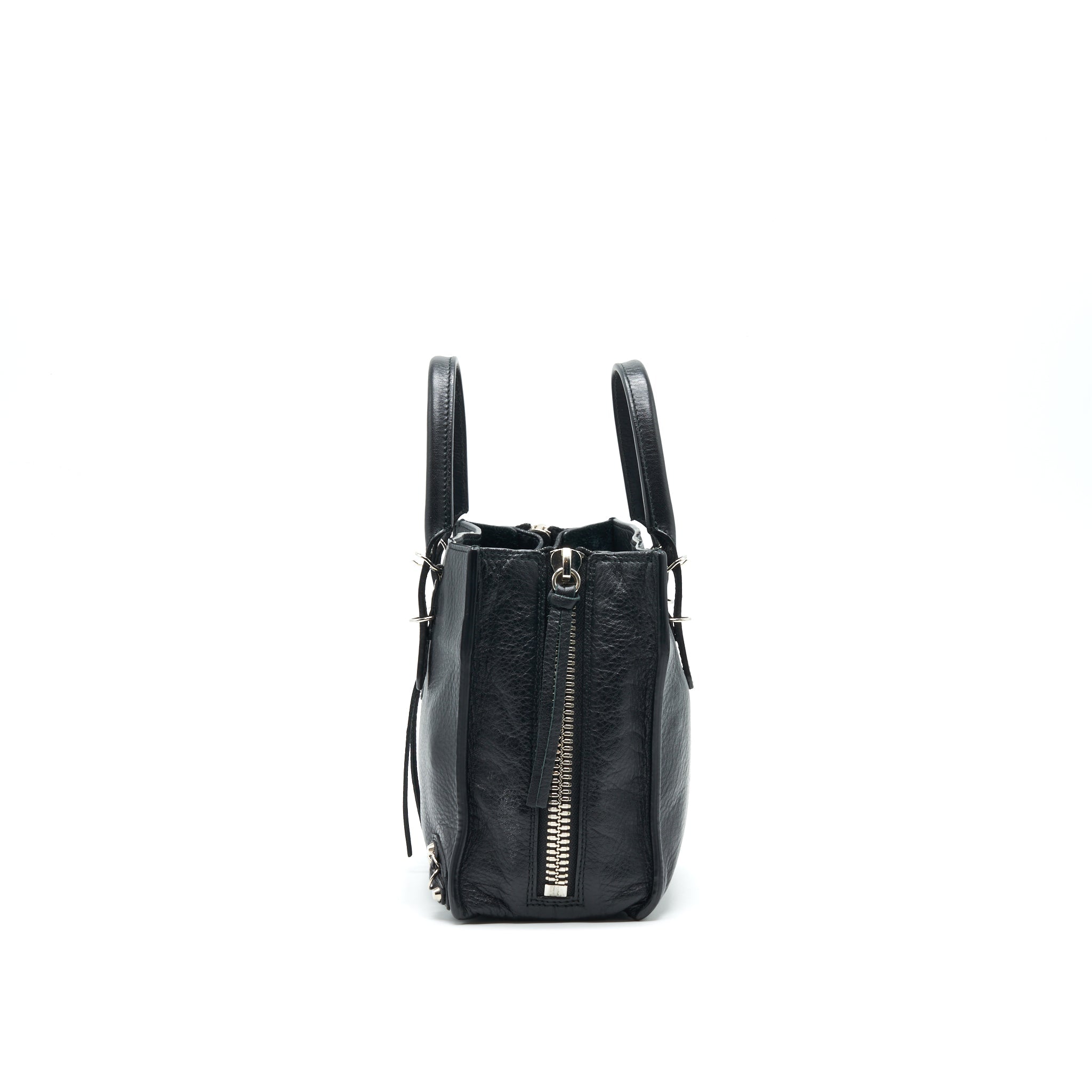 BALENCIAGA PAPIER MINI A4 CLASSIC STUDS BAG LEATHER MINI BLACK
