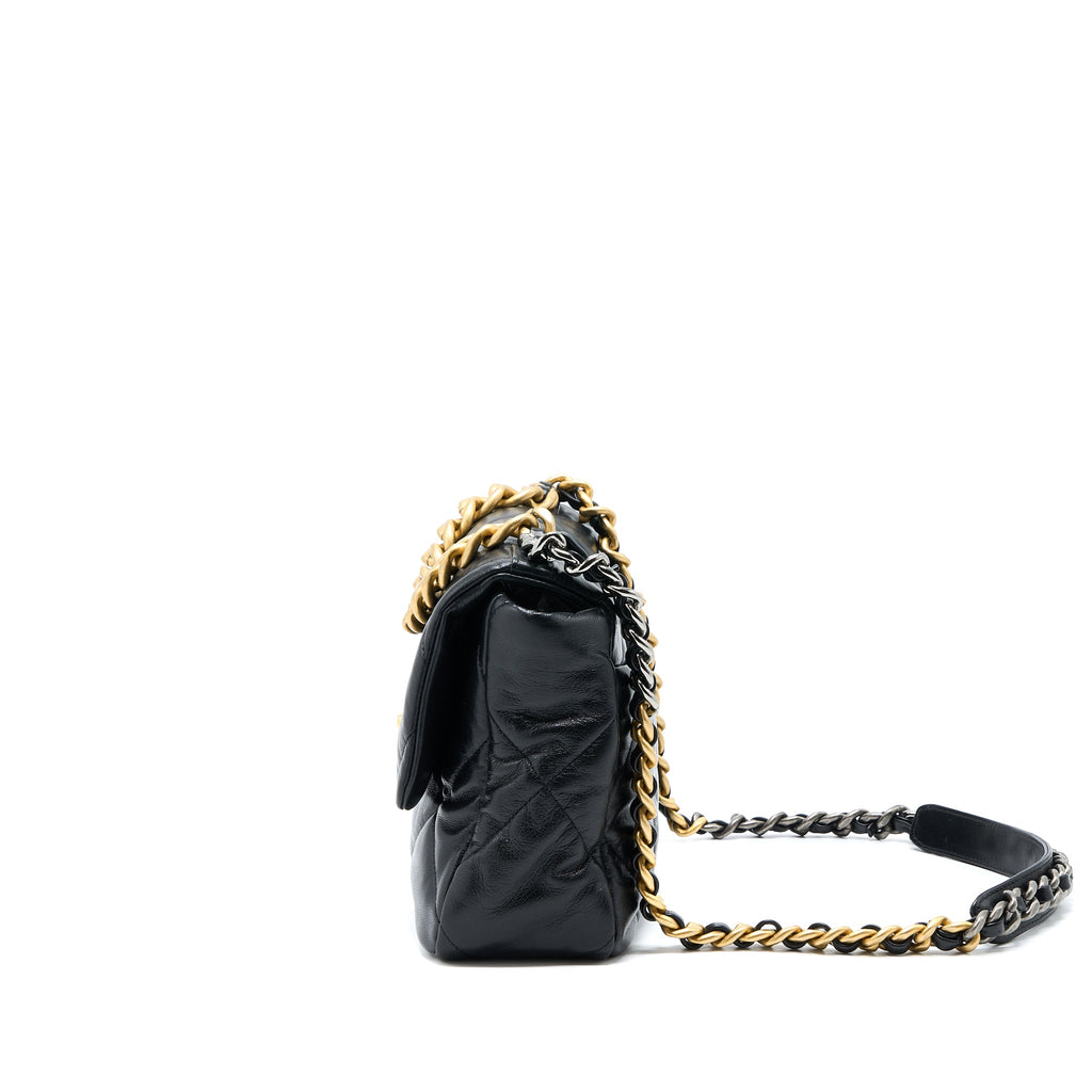 CHANEL MEDIUM 19 BAG GOATSKIN BLACK MULTICOLOUR HARDWARE