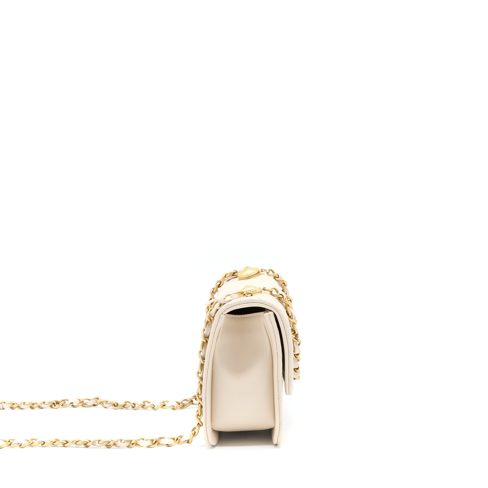 CHANEL SEASONAL FLAP BAG BEIGE LGHW