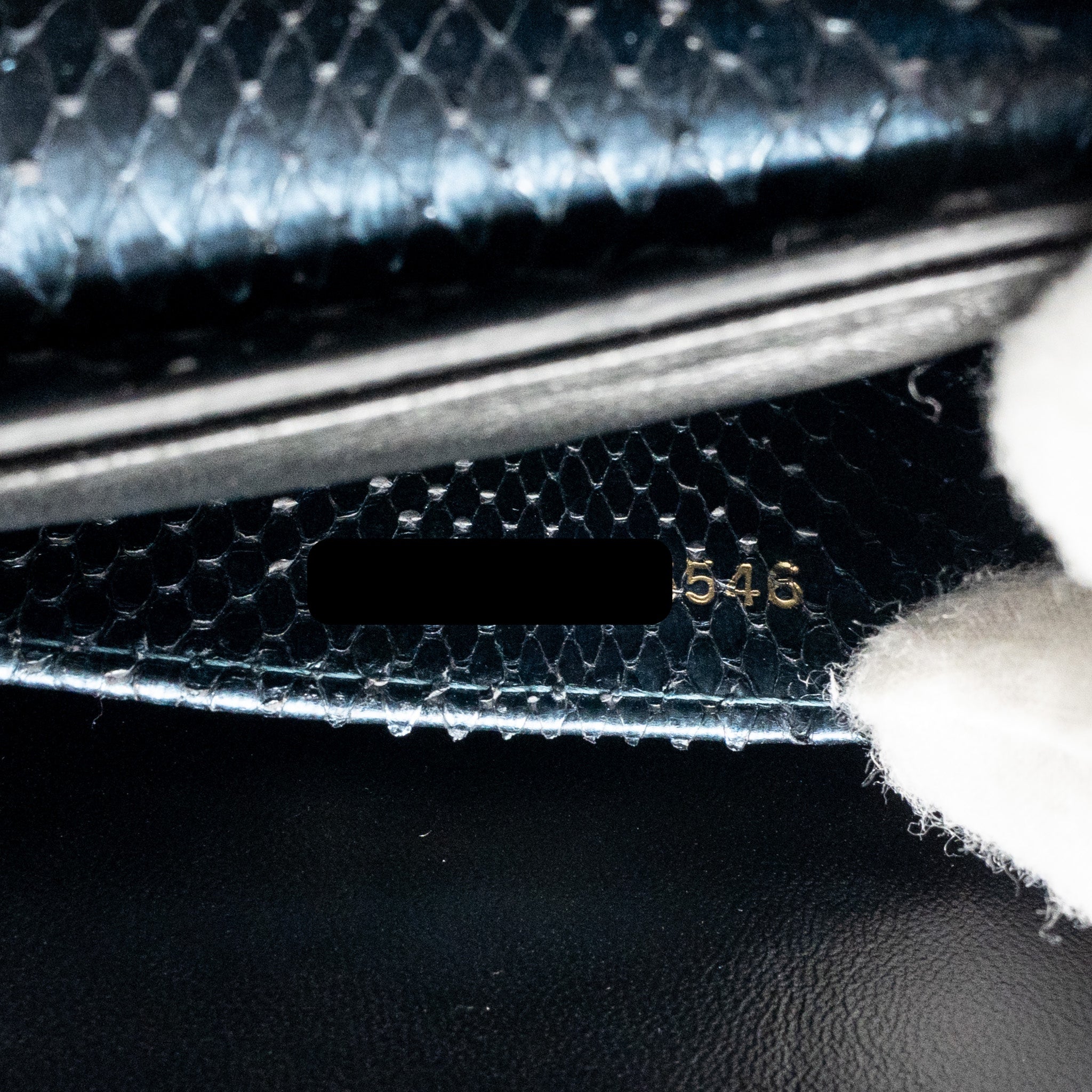BVLGARI CLUTCH BAG PYTHON/NAPPA ROYAL SAPPHIRE/BLACK LGHW