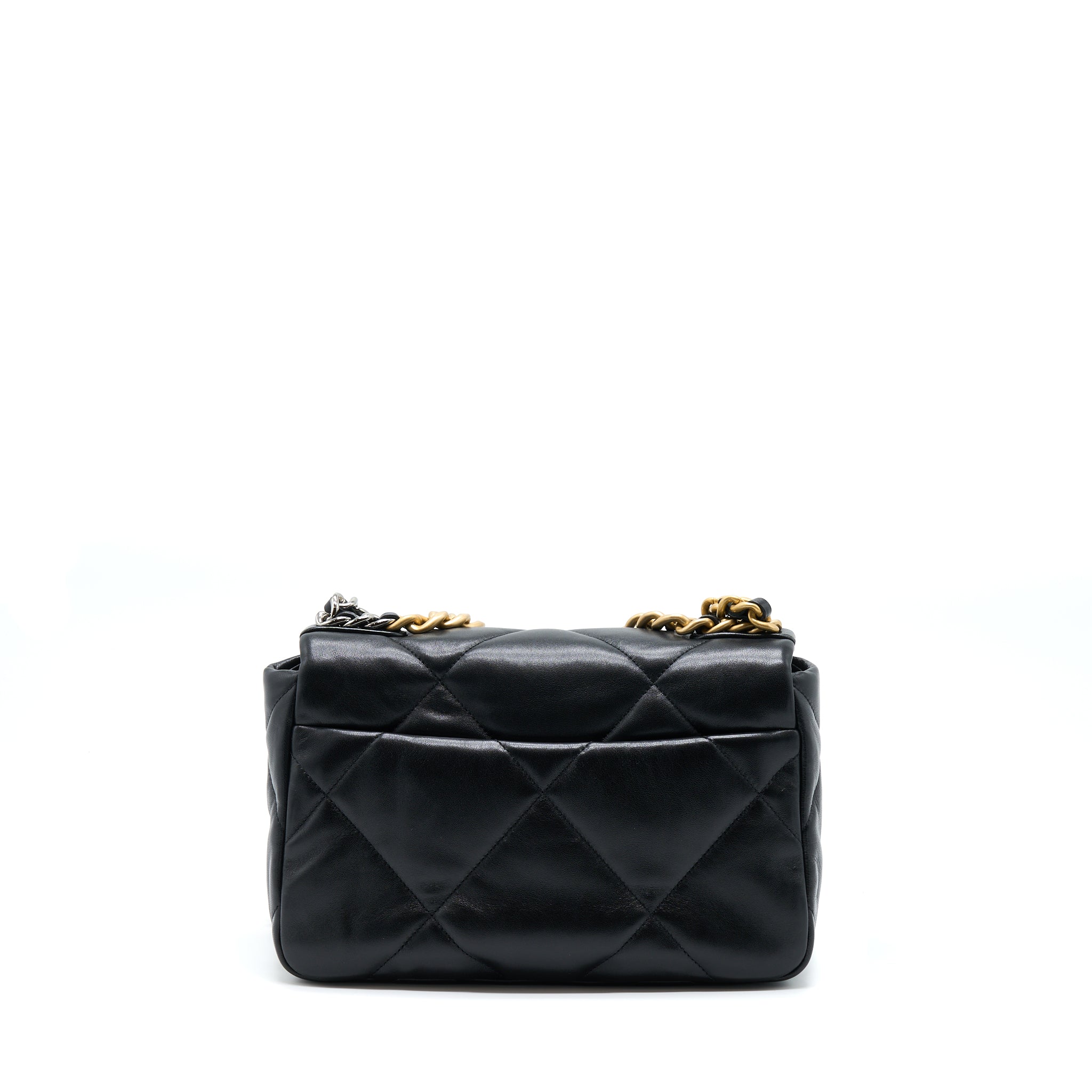 CHANEL SMALL 19 BAG LAMBSKIN BLACK MULTICOLOUR HARDWARE (MICROCHIP)