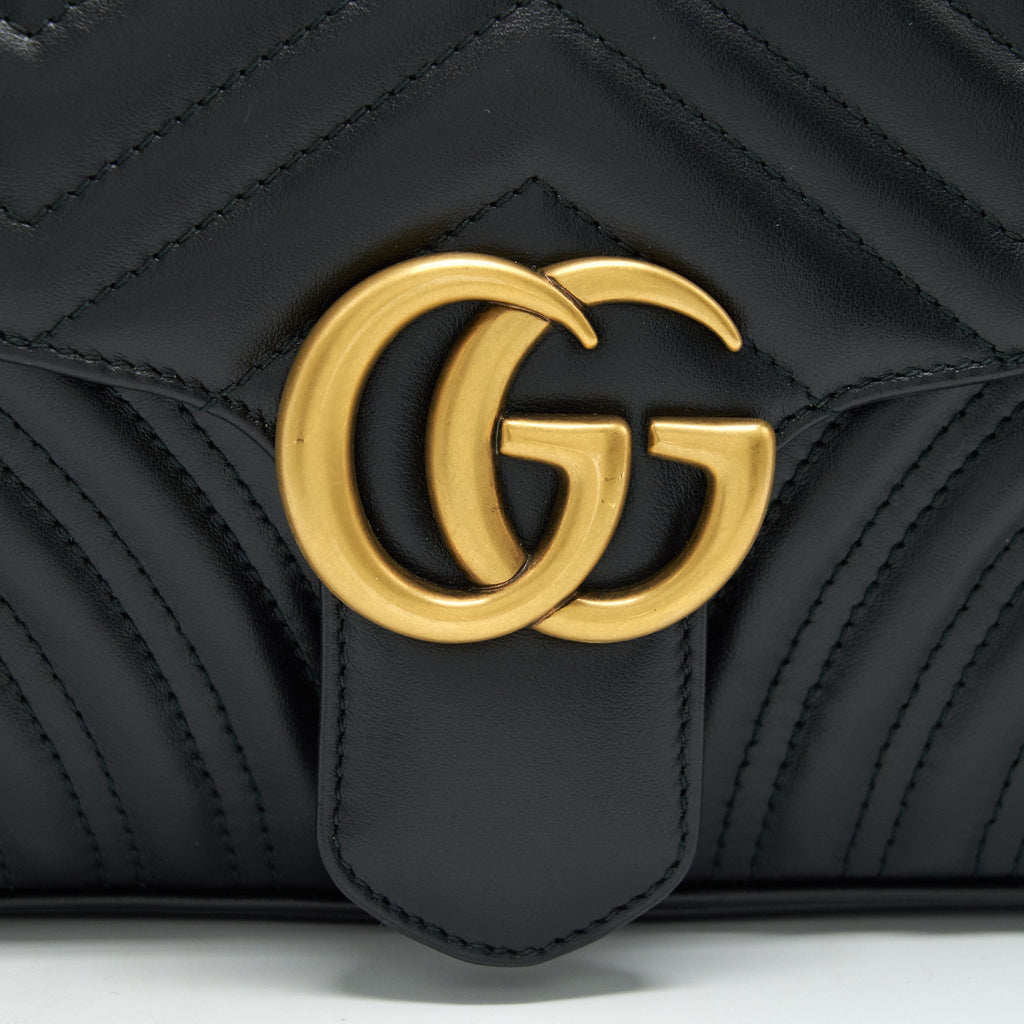 GUCCI GG MARMONT SHOULDER BAG 26CM BLACK WITH GHW